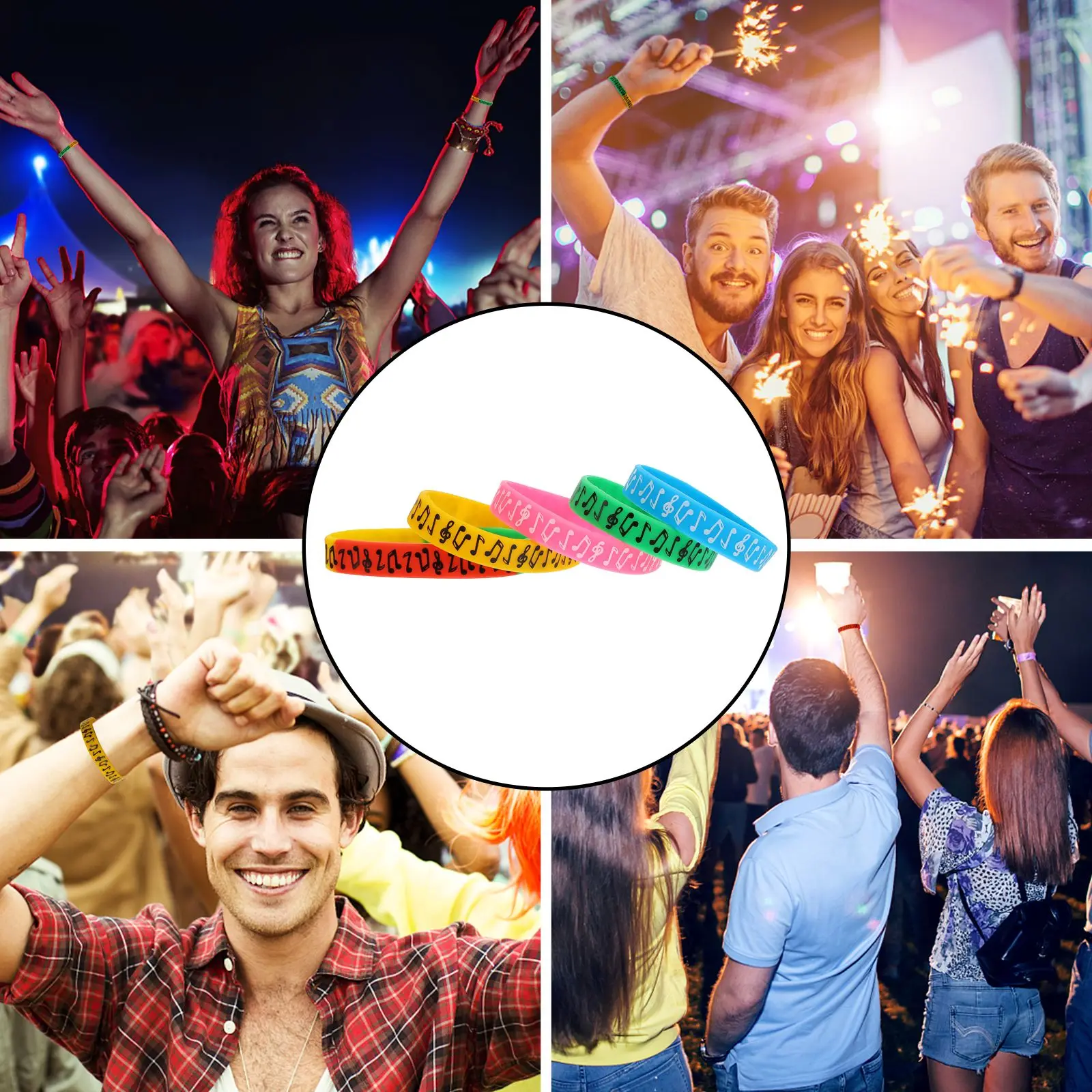 10pcs Music Festival Wristbands Bracelet Comfortable Durable Silicone Band Notes Design Gift for Concert
10pcs Music Festival Wristbands Bracelet Comfortable Durable Silicone Band Notes Design Gift for Concert
