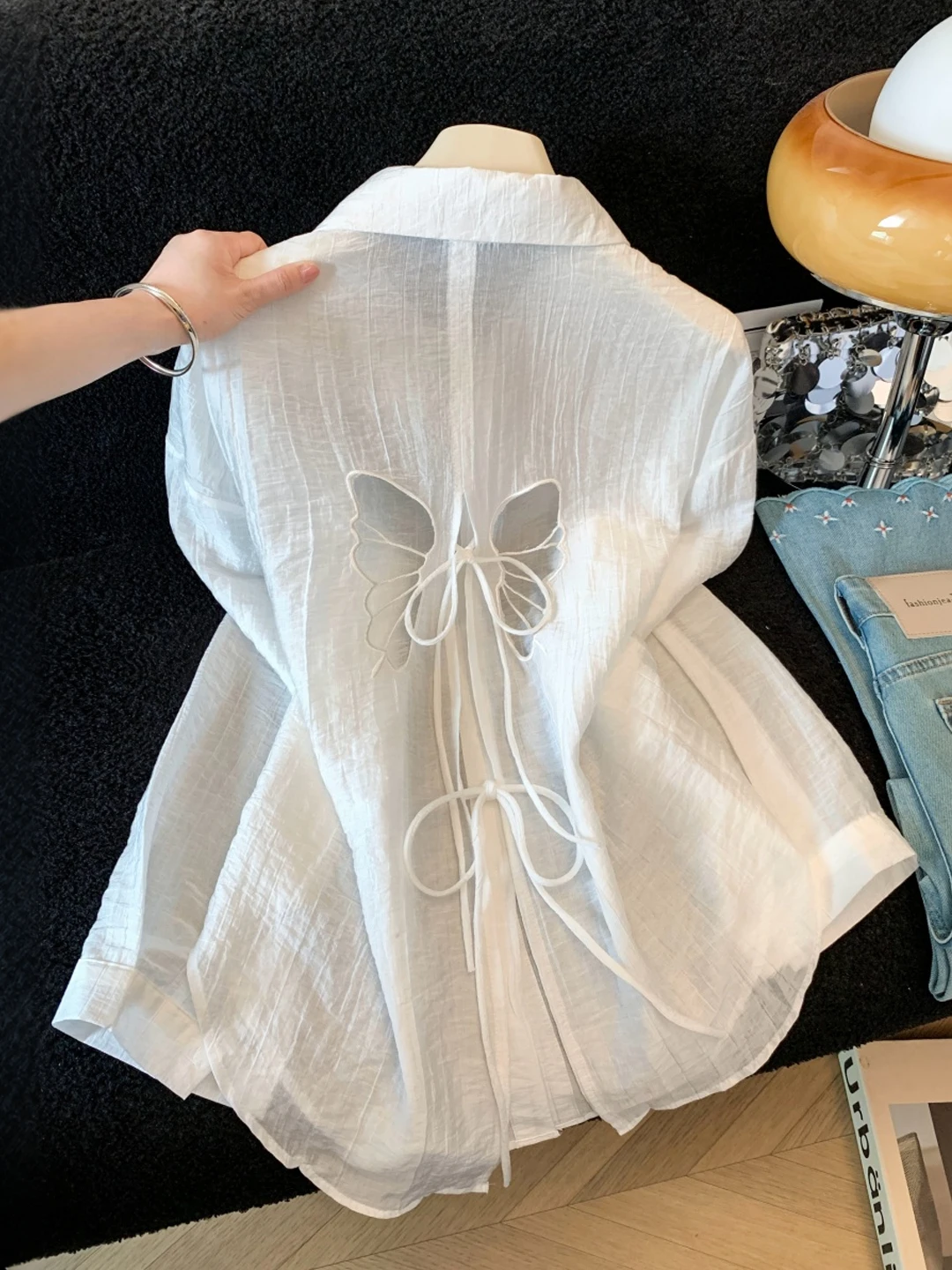 Trendy Back Tie Shirt Thin Long Sleeve Sun Protection Women's Top Summer Breathable Comfortable Korean Style Blouse
Trendy Back Tie Shirt Thin Long Sleeve Sun Protection Women's Top Summer Breathable Comfortable Korean Style Blouse