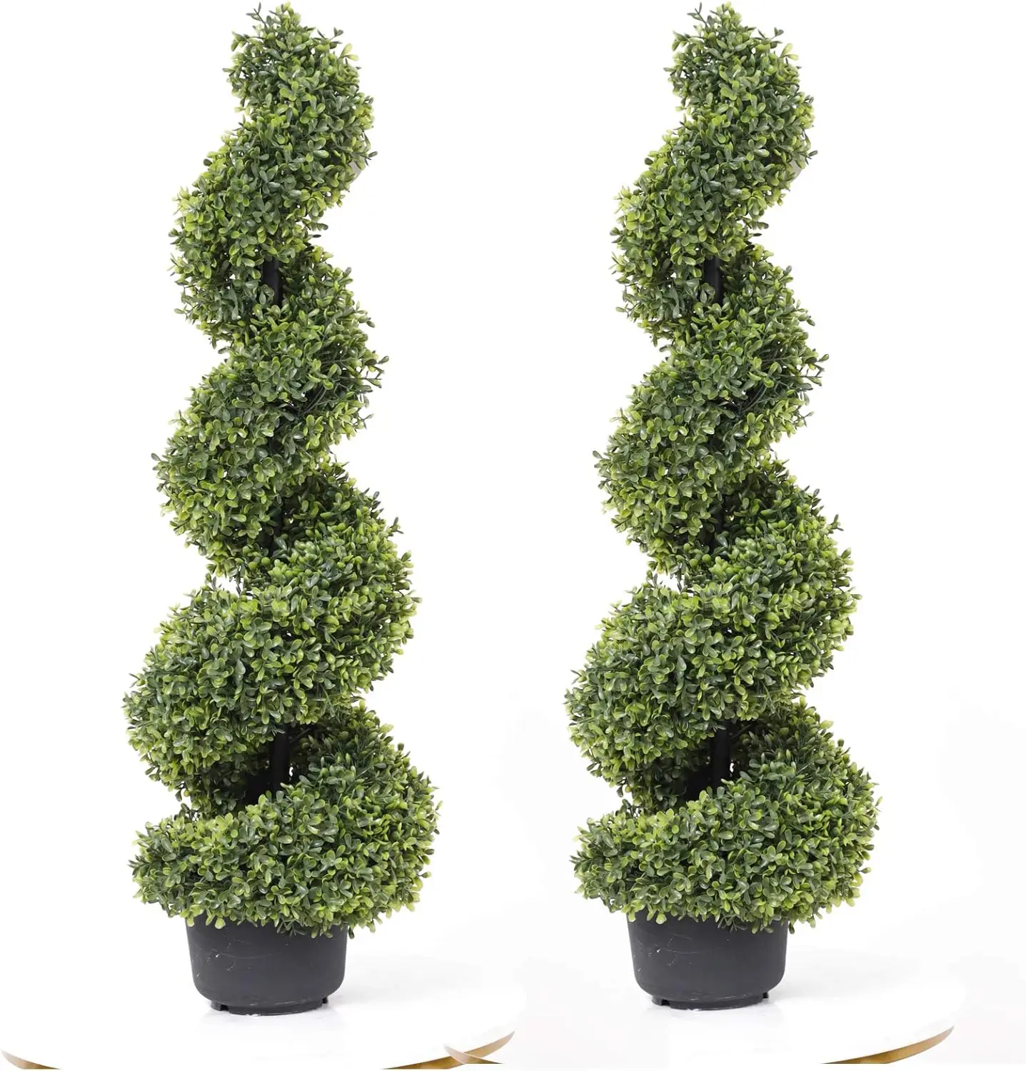 35 Inch Artificial Boxwood Topiary Tree Spiral Plants Fake Faux Plant Decor in Plastic Pot Green Indoor or Outdoor, Set of 2
35 Inch Artificial Boxwood Topiary Tree Spiral Plants Fake Faux Plant Decor in Plastic Pot Green Indoor or Outdoor, Set of 2