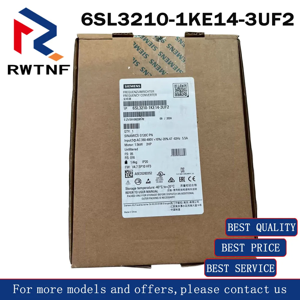 Brand New Genuine 6SL3210-1KE14-3UF2 SIEMENS Servo drive G120C frequency converter,100% original warehouse stock
Brand New Genuine 6SL3210-1KE14-3UF2 SIEMENS Servo drive G120C frequency converter,100% original warehouse stock