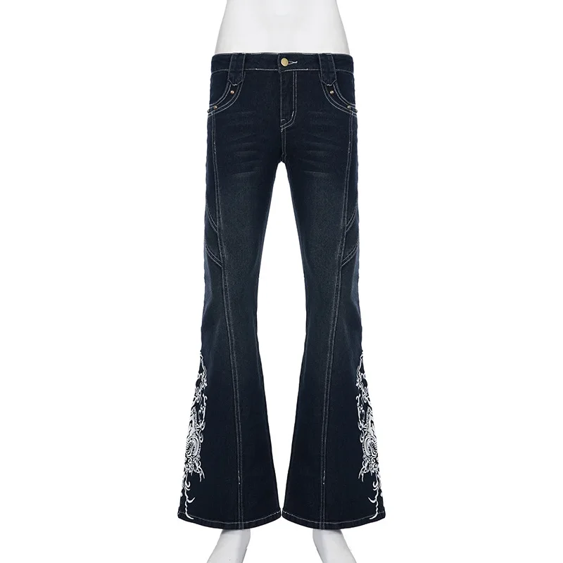 Vintage Casual Fashion Hot Girl Denim Pants Women Low-Waist Washed Print Micro Flare Jeans
Vintage Casual Fashion Hot Girl Denim Pants Women Low-Waist Washed Print Micro Flare Jeans