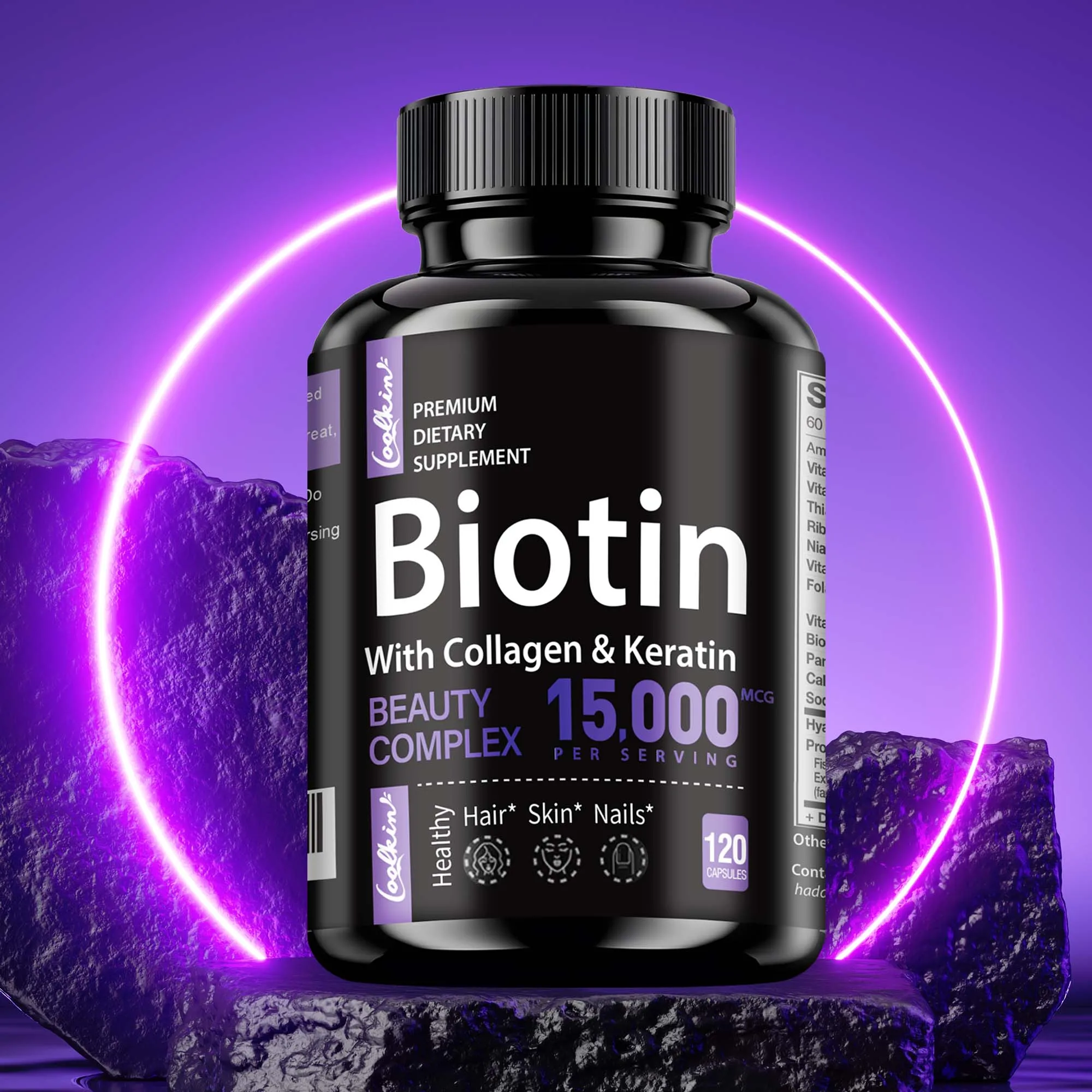 Biotin Collagen Capsules - Promotes Hair Growth, Improves Dry Hair, Skin Beauty Care, Supports Nail Health
Biotin Collagen Capsules - Promotes Hair Growth, Improves Dry Hair, Skin Beauty Care, Supports Nail Health