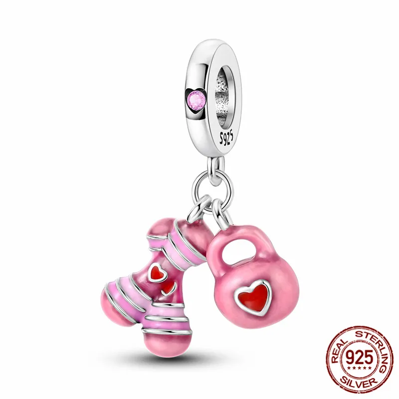 S925 Sterling Silver Dumbbell and Kettlebell Pendant Beads, suitable for DIY original bracelets and a perfect jewelry gift for
S925 Sterling Silver Dumbbell and Kettlebell Pendant Beads, suitable for DIY original bracelets and a perfect jewelry gift for
