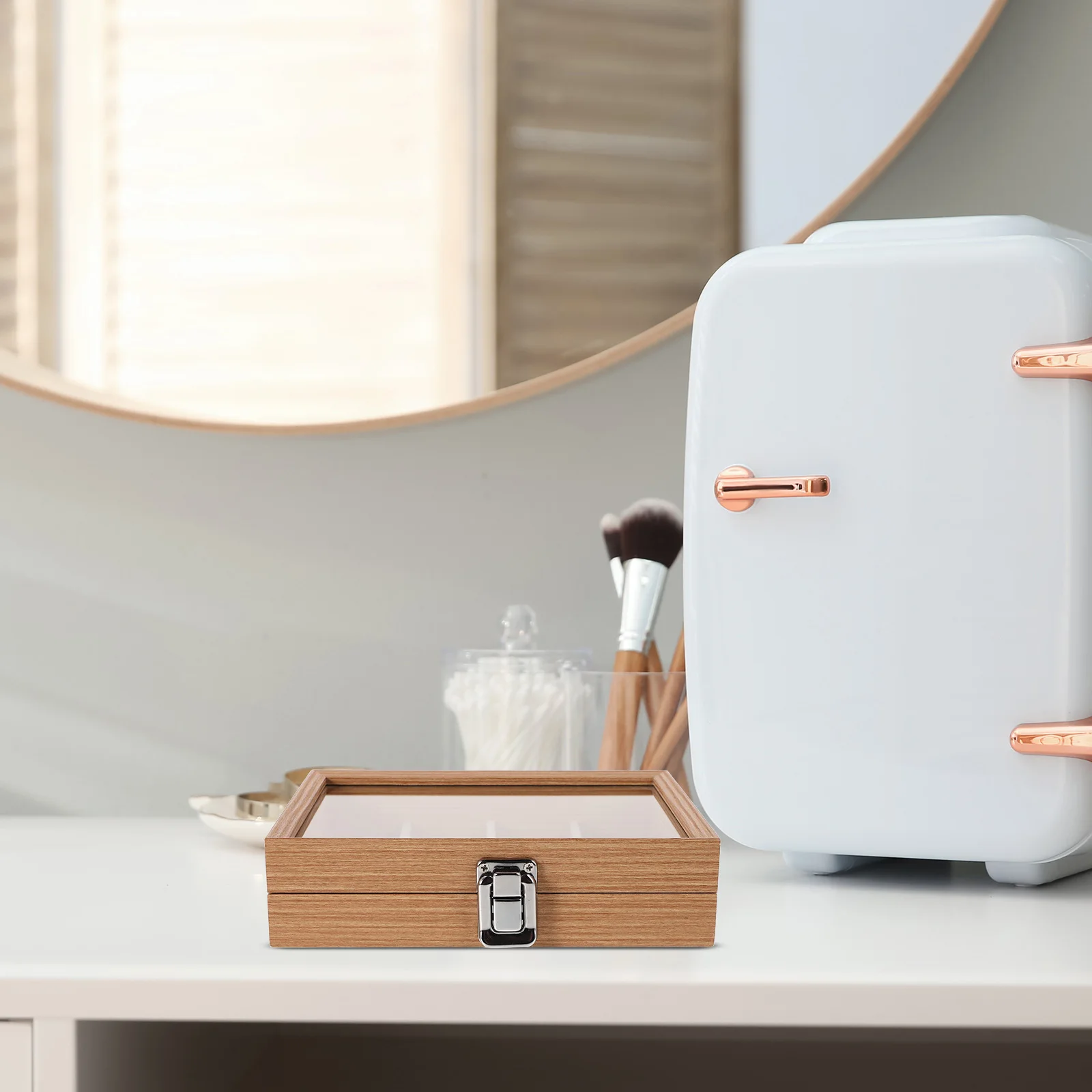 Wooden Jewelry Organizer Box 12 Grid Nail Art Storage Box Glass Lid Soft Lining Dustproof Display Tray for Ring Earring Necklace
Wooden Jewelry Organizer Box 12 Grid Nail Art Storage Box Glass Lid Soft Lining Dustproof Display Tray for Ring Earring Necklace