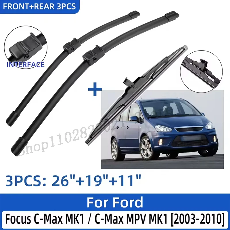 For Ford Focus C-Max MK1 / C-Max MPV MK1 2003-2010 26"+19"+11" Front Rear Wiper Blades Windshield Windscreen Window Cutter
For Ford Focus C-Max MK1 / C-Max MPV MK1 2003-2010 26"+19"+11" Front Rear Wiper Blades Windshield Windscreen Window Cutter