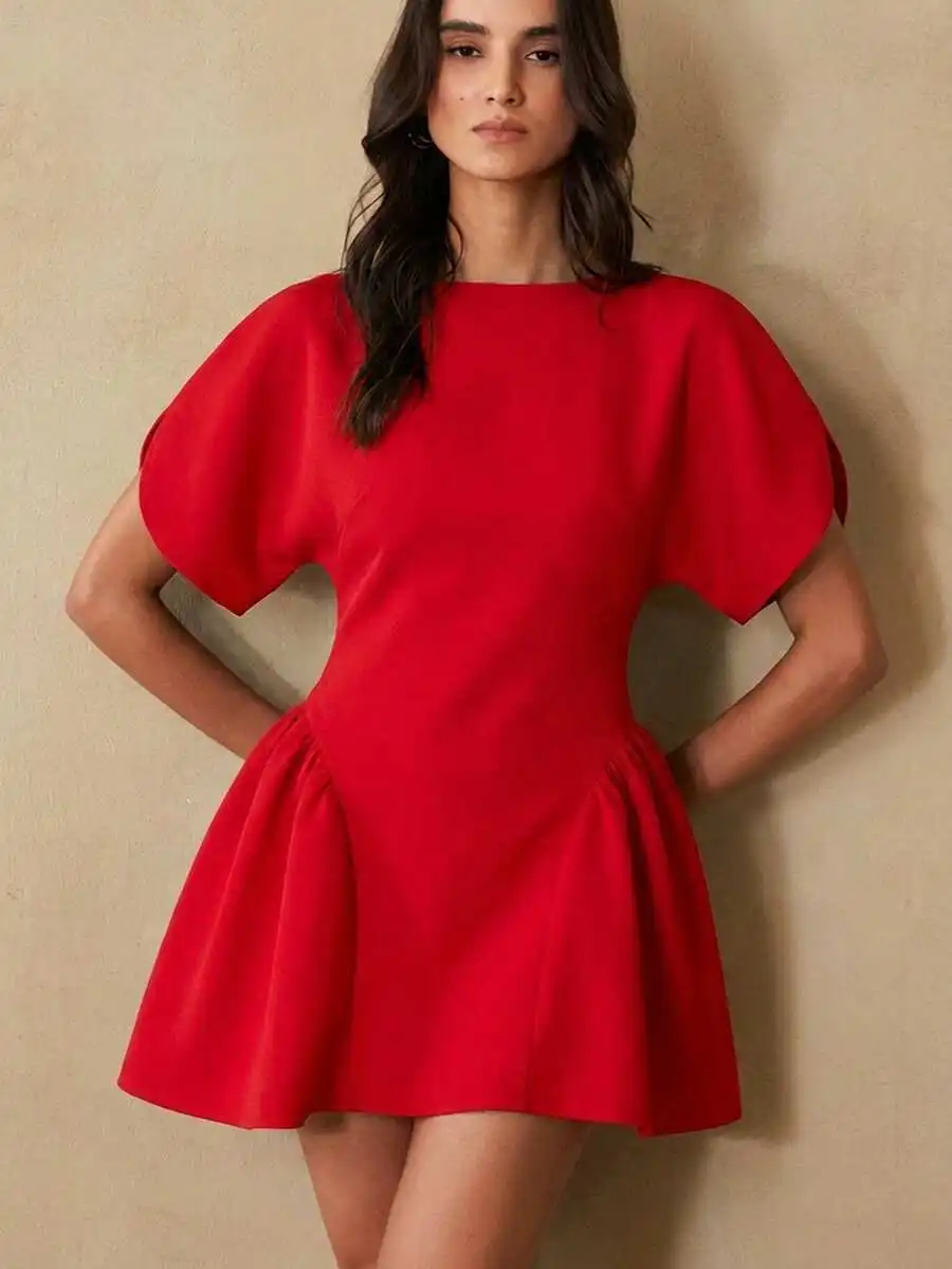 Red Puff Sleeve A-Line Mini Dress Minimalist Casual Womens Dress
Red Puff Sleeve A-Line Mini Dress Minimalist Casual Womens Dress