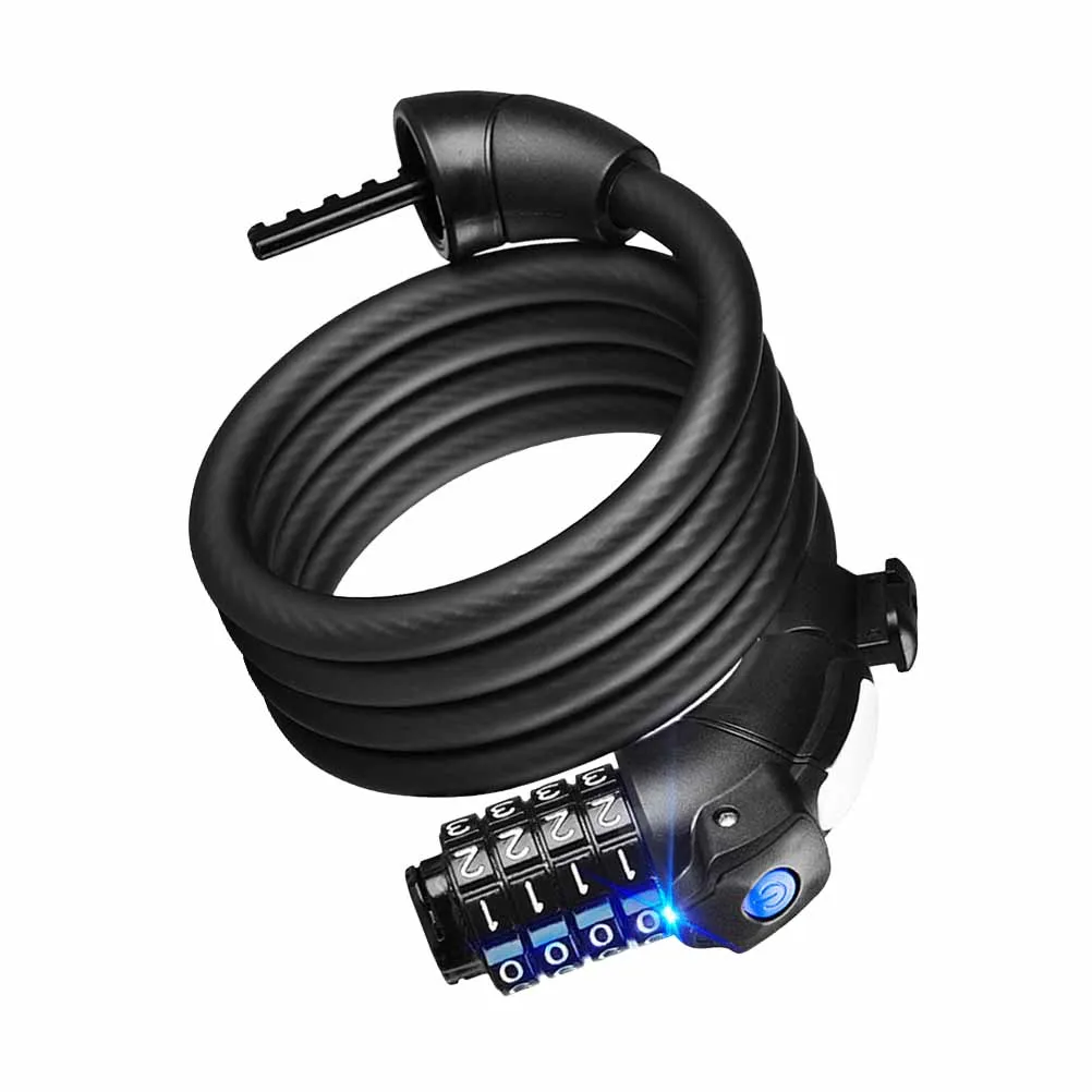 4 Password for Mountain Bike Sturdy Chain Cable LED Night Combination Lock Secure Anti Theft Heavy Duty Bike Lock
4 Password for Mountain Bike Sturdy Chain Cable LED Night Combination Lock Secure Anti Theft Heavy Duty Bike Lock