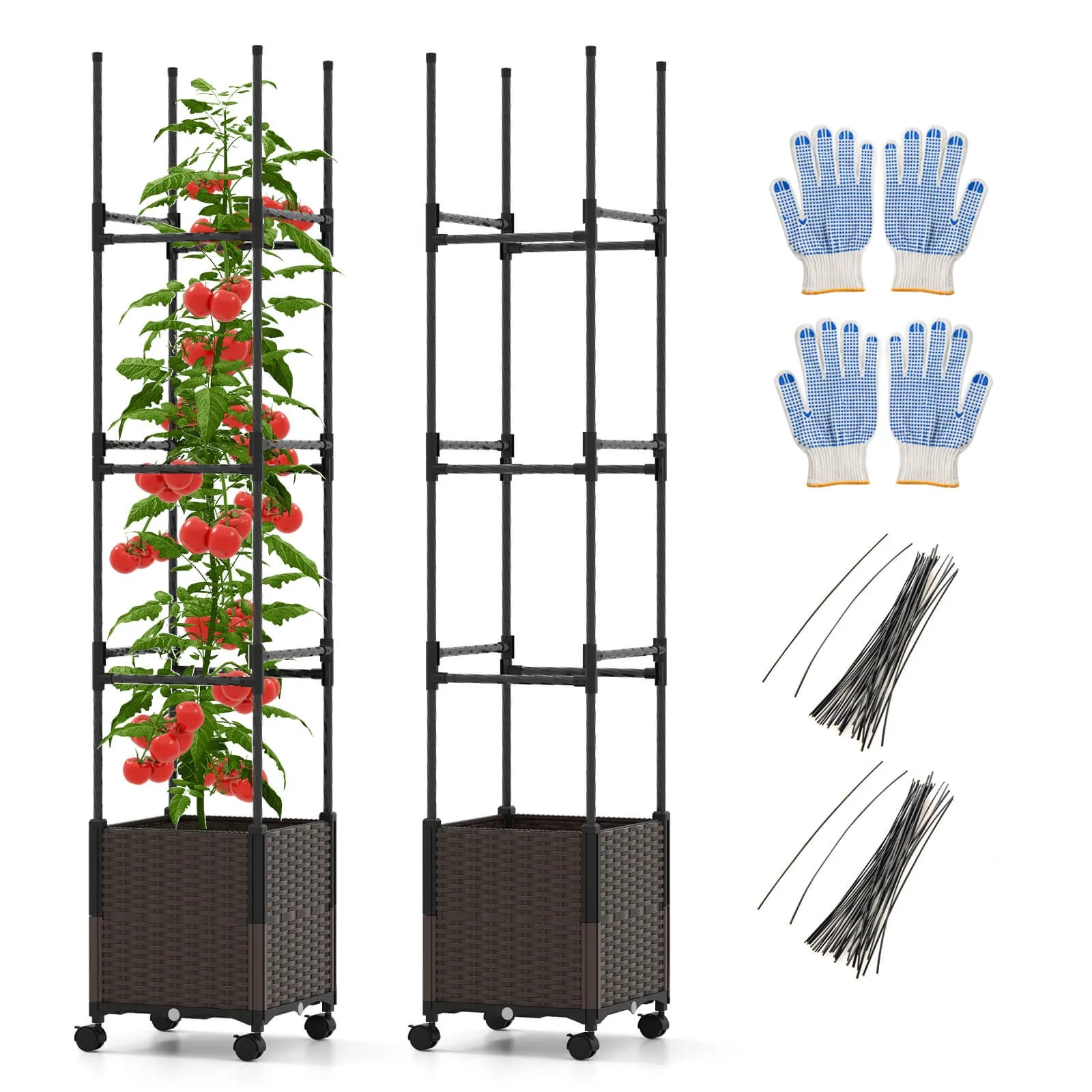 2 PCS 87" Tall Raised Garden Bed w/ Plant Box Lockable Wheels Indoor Outdoor
2 PCS 87" Tall Raised Garden Bed w/ Plant Box Lockable Wheels Indoor Outdoor