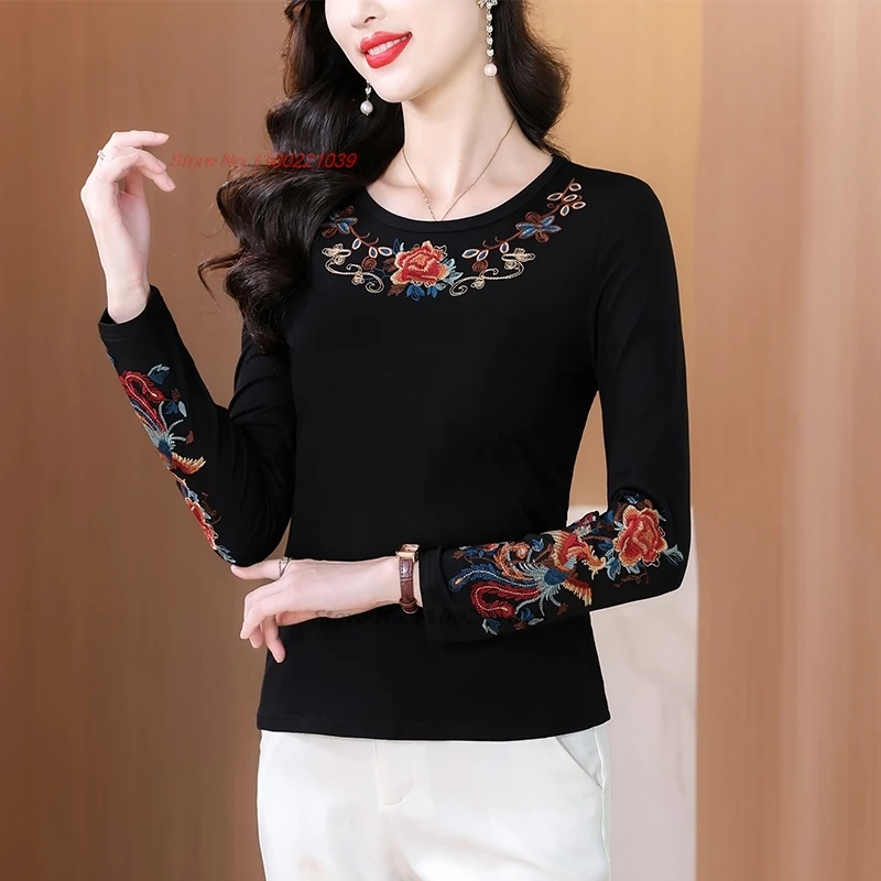 2025 national flower embroidery base shirts women o-neck shirt chinese vintage hanfu tops oriental ethnic streetwear folk shirt
2025 national flower embroidery base shirts women o-neck shirt chinese vintage hanfu tops oriental ethnic streetwear folk shirt