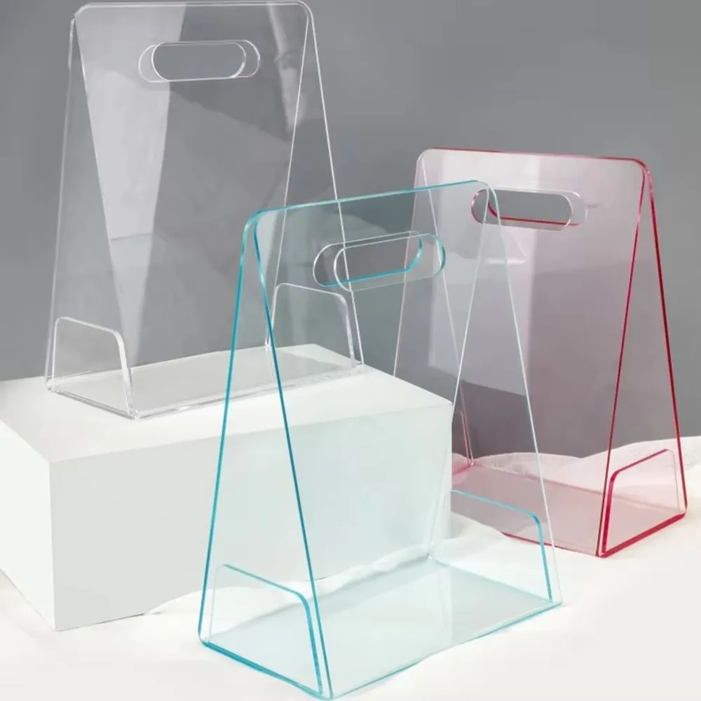 New Acrylic Handheld Flower Box Transparent Reusable Tote Bags Decorative Vase with Handles Handbag For Bridesmaid Wedding
New Acrylic Handheld Flower Box Transparent Reusable Tote Bags Decorative Vase with Handles Handbag For Bridesmaid Wedding