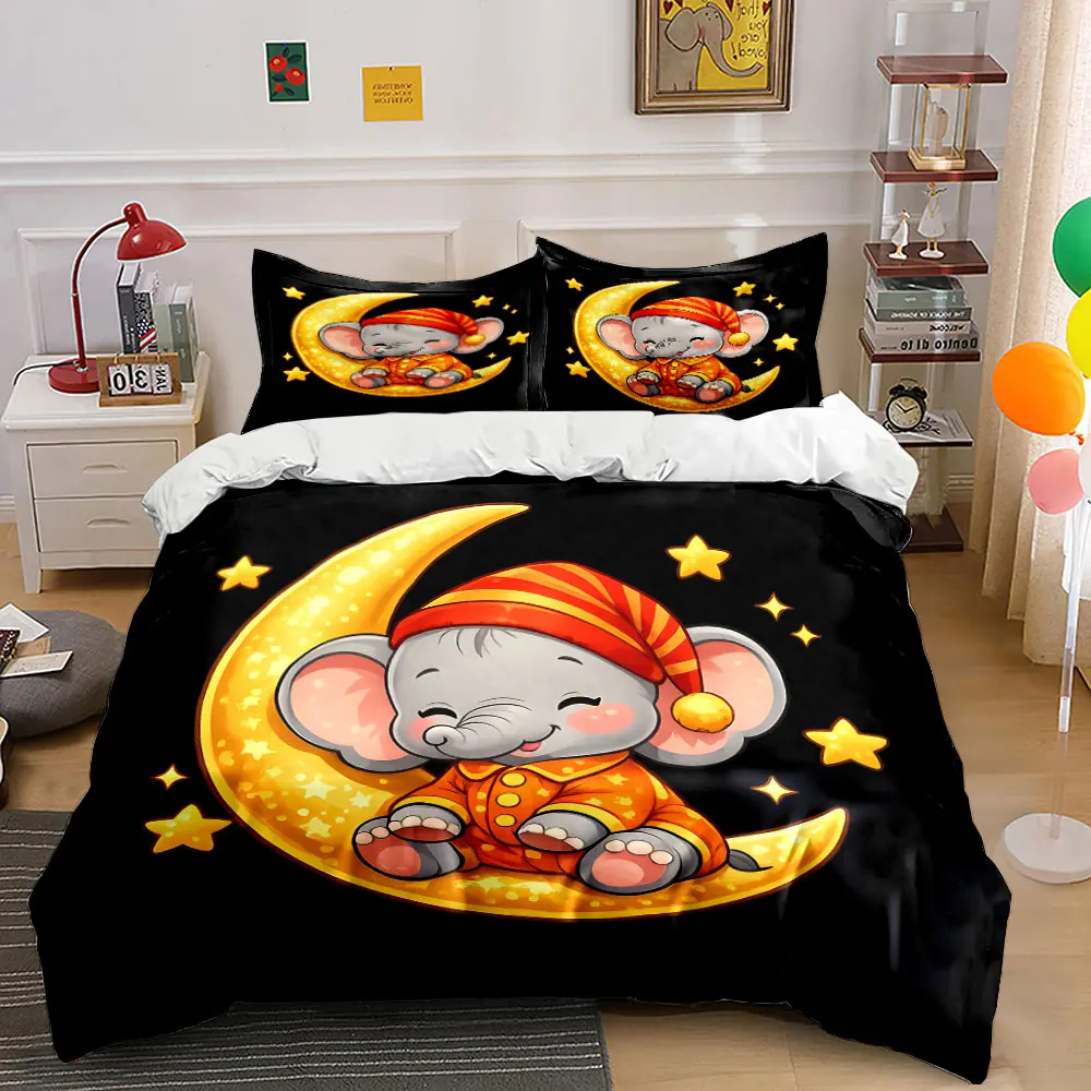 Adorable Elephant on Crescent Moon Printed Duvet Cover Set1 Duvet Cover+2 PillowcaseMulti Size Bedroom Bedding Decor
Adorable Elephant on Crescent Moon Printed Duvet Cover Set1 Duvet Cover+2 PillowcaseMulti Size Bedroom Bedding Decor