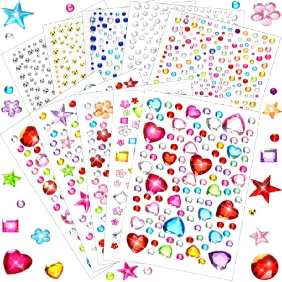 2168pcs Gem Stickers Rhinestones for Crafts, Sparkling Cute Star Heart Round Small Stickers for Women Adults, Glitter Jewels St
2168pcs Gem Stickers Rhinestones for Crafts, Sparkling Cute Star Heart Round Small Stickers for Women Adults, Glitter Jewels St