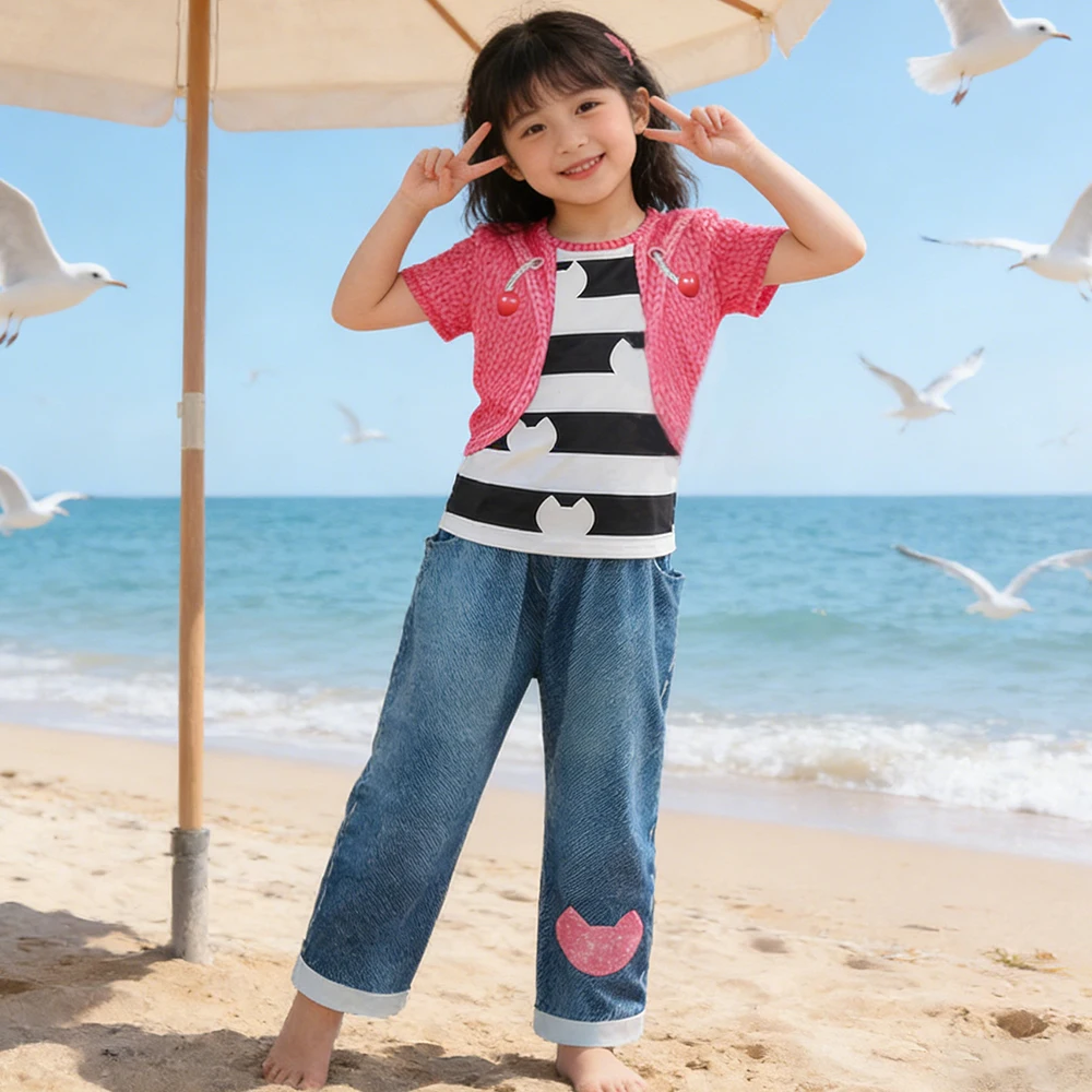 2026 New Girls Summer Clothes Gabby Striped Top and Imitation Jeans 2Pcs Sets for Children Gabbys Dollhouse Birthday Dress Up
2026 New Girls Summer Clothes Gabby Striped Top and Imitation Jeans 2Pcs Sets for Children Gabbys Dollhouse Birthday Dress Up