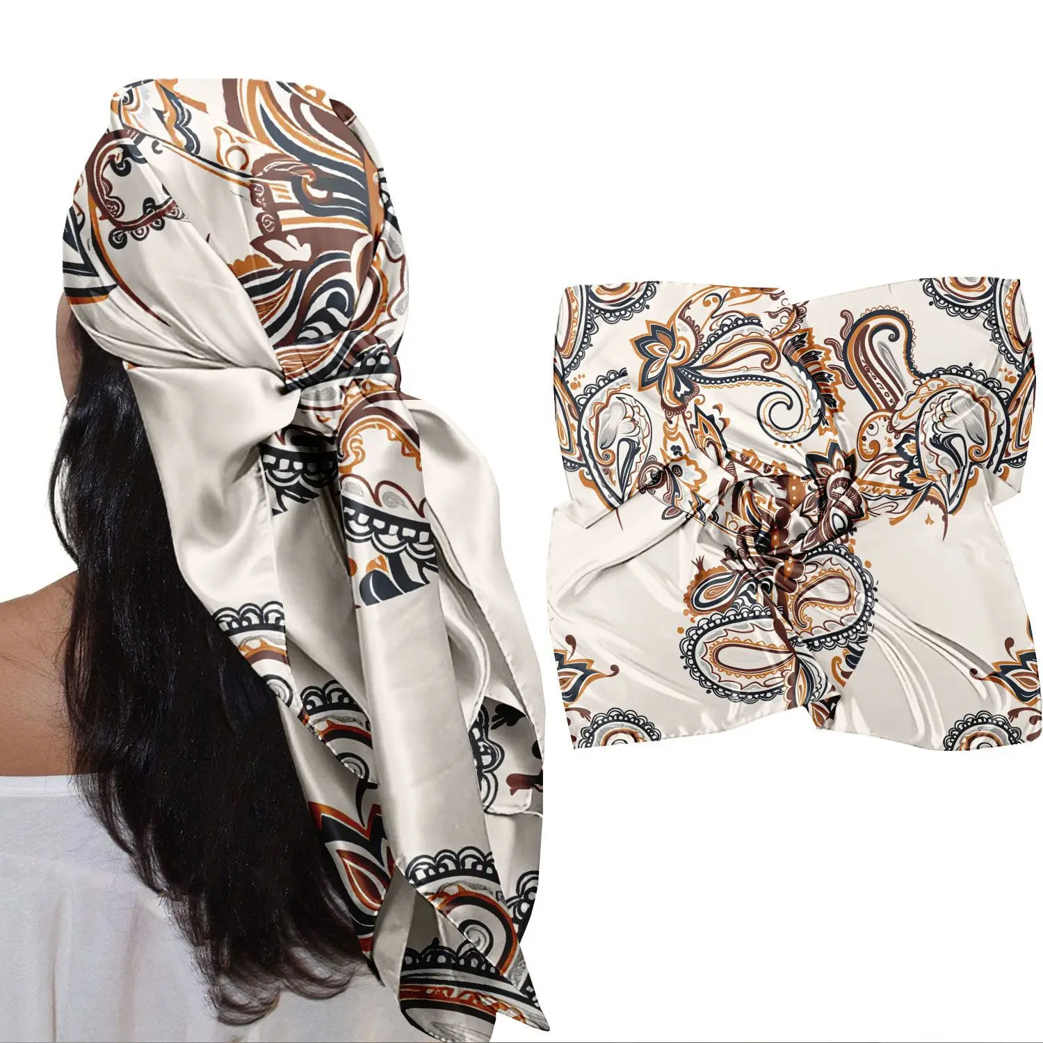 19.69x19.69 Inch Satin Bandana Headscarf for Women Silky Hair Scarves for Fashion Lightweight
19.69x19.69 Inch Satin Bandana Headscarf for Women Silky Hair Scarves for Fashion Lightweight