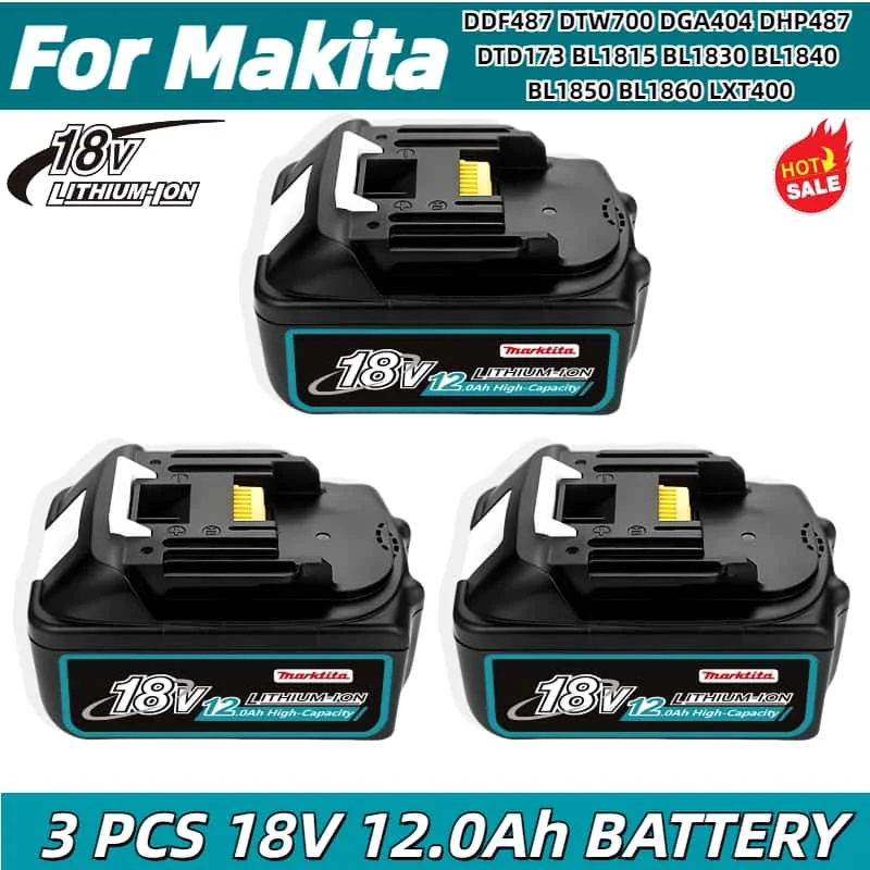 100% genuine compatible for Makita 12.0Ah18V Battery BL1840 BL1830B BL1850B BL1850 BL1860 BL1815 Replacement Lithium 18V Battery
100% genuine compatible for Makita 12.0Ah18V Battery BL1840 BL1830B BL1850B BL1850 BL1860 BL1815 Replacement Lithium 18V Battery