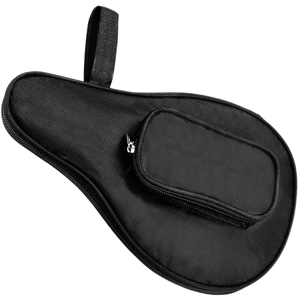 Oxford Cloth Mini Table Tennis Racket Bag Lightweight Protective Storage Case with Side Pouch for Balls Keys Phones Portable