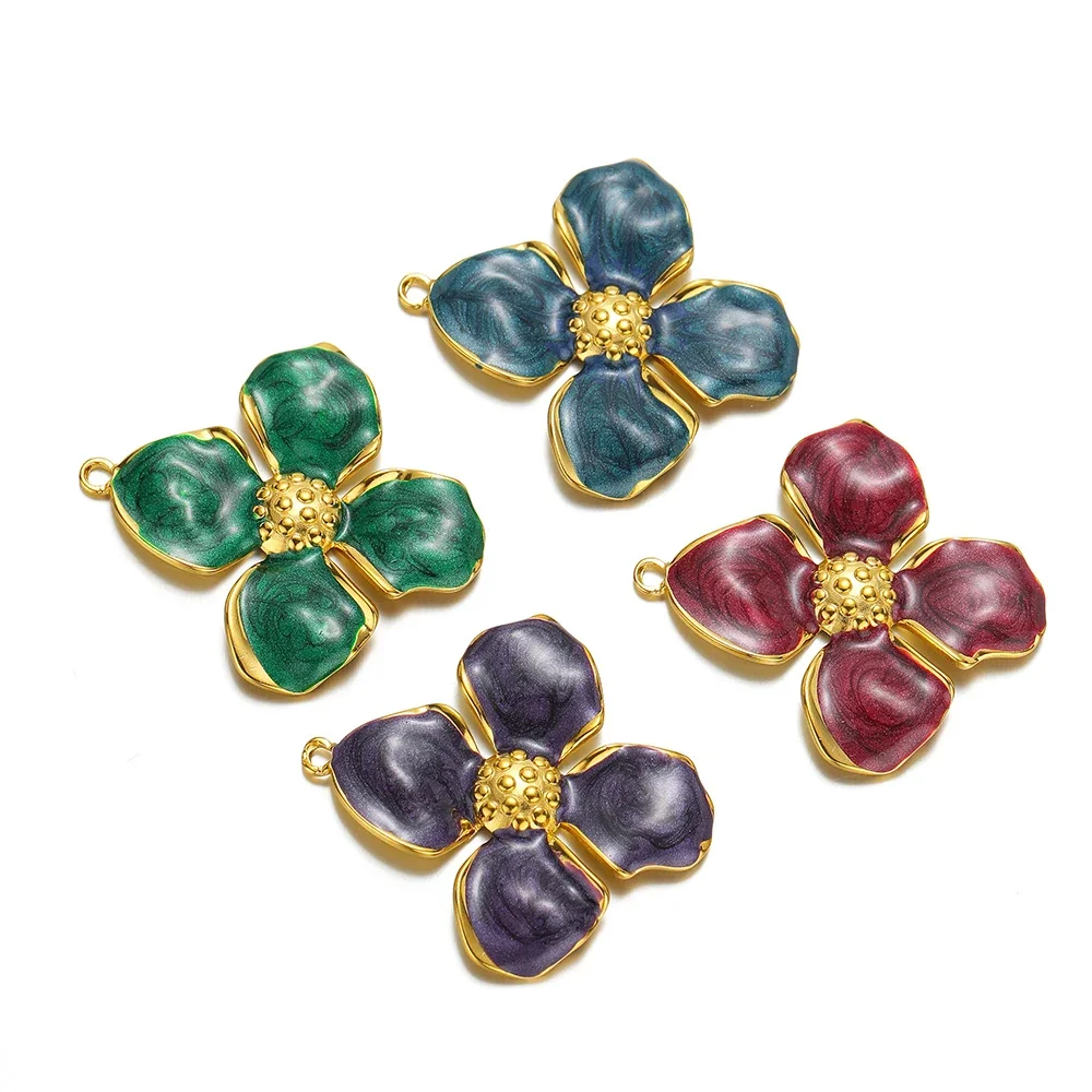 5pcs Four Petal Flower Charms Stainless Steel Multicolor Enamel Gold Base Pendants for Jewelry Making Necklace Bracelet Supplies
5pcs Four Petal Flower Charms Stainless Steel Multicolor Enamel Gold Base Pendants for Jewelry Making Necklace Bracelet Supplies