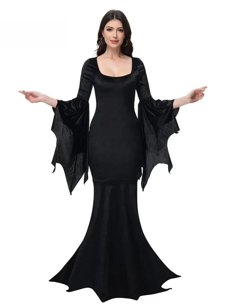 Morticia Adams Halloween Primate Black Cleanfit H Version Dress for Middle-aged Women Three-quarter Sleeve 100% Linen Material
Morticia Adams Halloween Primate Black Cleanfit H Version Dress for Middle-aged Women Three-quarter Sleeve 100% Linen Material