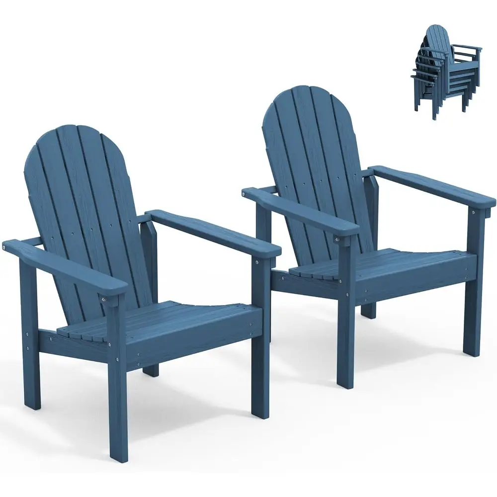 Stackable 2-Pack Adirondack Chairs, Durable HDPE Outdoor Patio Furniture, Weather-Resistant for Fire Pit, Deck, or Garden (Blue)
Stackable 2-Pack Adirondack Chairs, Durable HDPE Outdoor Patio Furniture, Weather-Resistant for Fire Pit, Deck, or Garden (Blue)