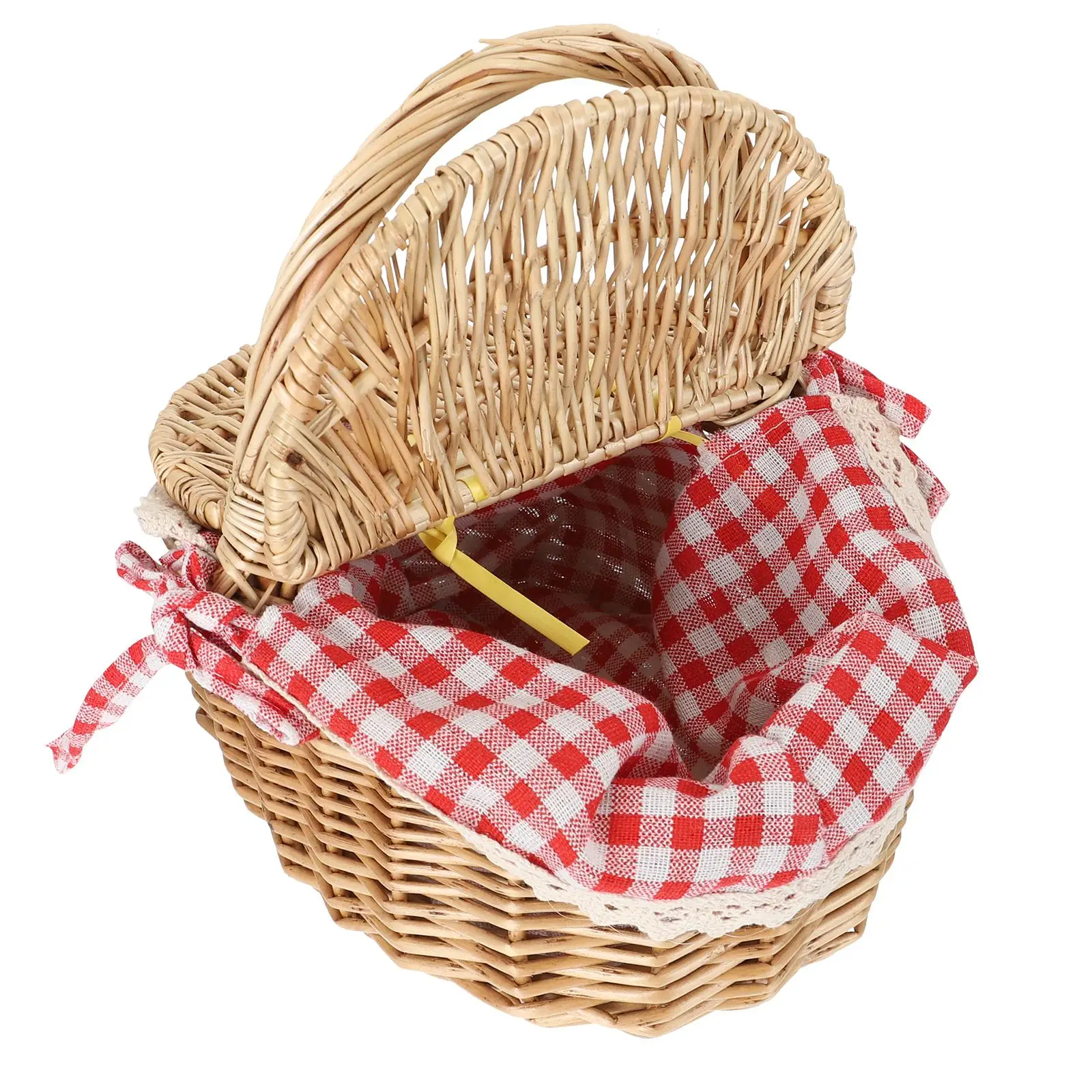 Rattan Storage Woven Picnic Basket Original Color Red Check 26x18x15cm Durable Home Decor Fruit Bread Vegetable Basket Photo
Rattan Storage Woven Picnic Basket Original Color Red Check 26x18x15cm Durable Home Decor Fruit Bread Vegetable Basket Photo