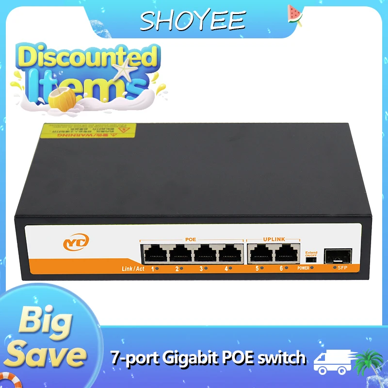 Новый 7-портовый гигабитный Ethernet-коммутатор POE RJ45 SFP с невимужным подключением 802.3af/at Plug and Play, для IP-камеры/NVR
Новый 7-портовый гигабитный Ethernet-коммутатор POE RJ45 SFP с невимужным подключением 802.3af/at Plug and Play, для IP-камеры/NVR