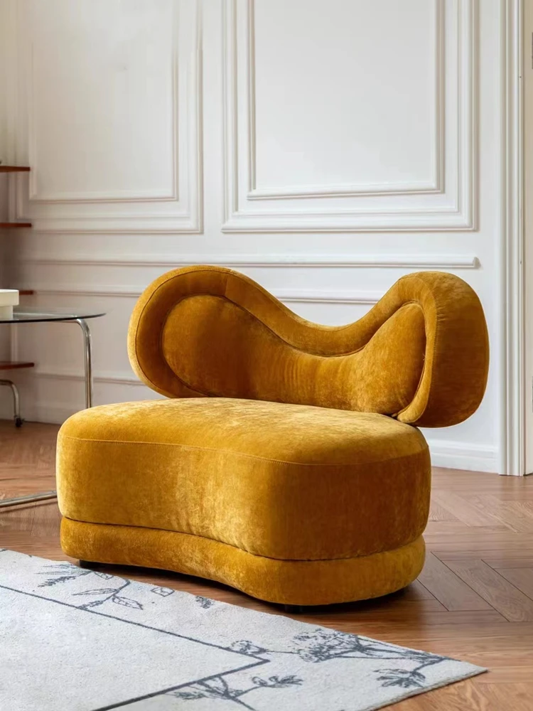 Retro Style Butterfly Shaped Shortbread Fabric Sofa Living Room Designer Creative Single Arc Leisure Chair
Retro Style Butterfly Shaped Shortbread Fabric Sofa Living Room Designer Creative Single Arc Leisure Chair