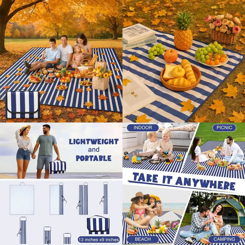 Очень большое водонепроницаемое одеяло для пикника в синюю полоску Оксфорд для пляжа и приключений на открытом воздухе
Очень большое водонепроницаемое одеяло для пикника в синюю полоску Оксфорд для пляжа и приключений на открытом воздухе