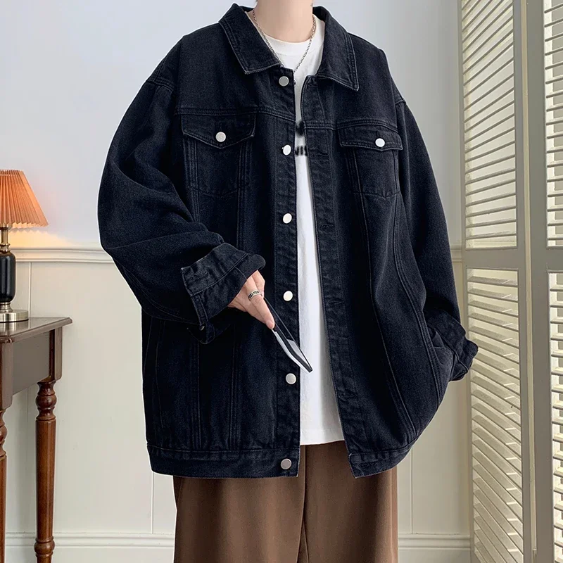 Plus Size Denim Jacket Mens Turn Down Collar Jeans Coats Multi-pockets Overalls Streetwear Loose Casual Men Clothing Q113
Plus Size Denim Jacket Mens Turn Down Collar Jeans Coats Multi-pockets Overalls Streetwear Loose Casual Men Clothing Q113