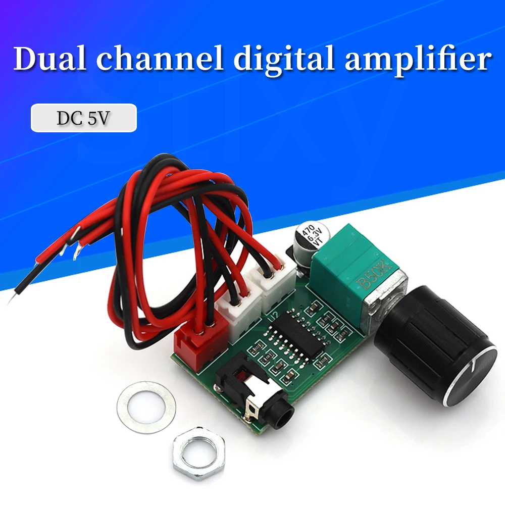 XH-A157 Digital Amplifier Board PAM8403 with Volume Knob Aux Input USB 5V Power Supply Dual 3W Output
XH-A157 Digital Amplifier Board PAM8403 with Volume Knob Aux Input USB 5V Power Supply Dual 3W Output