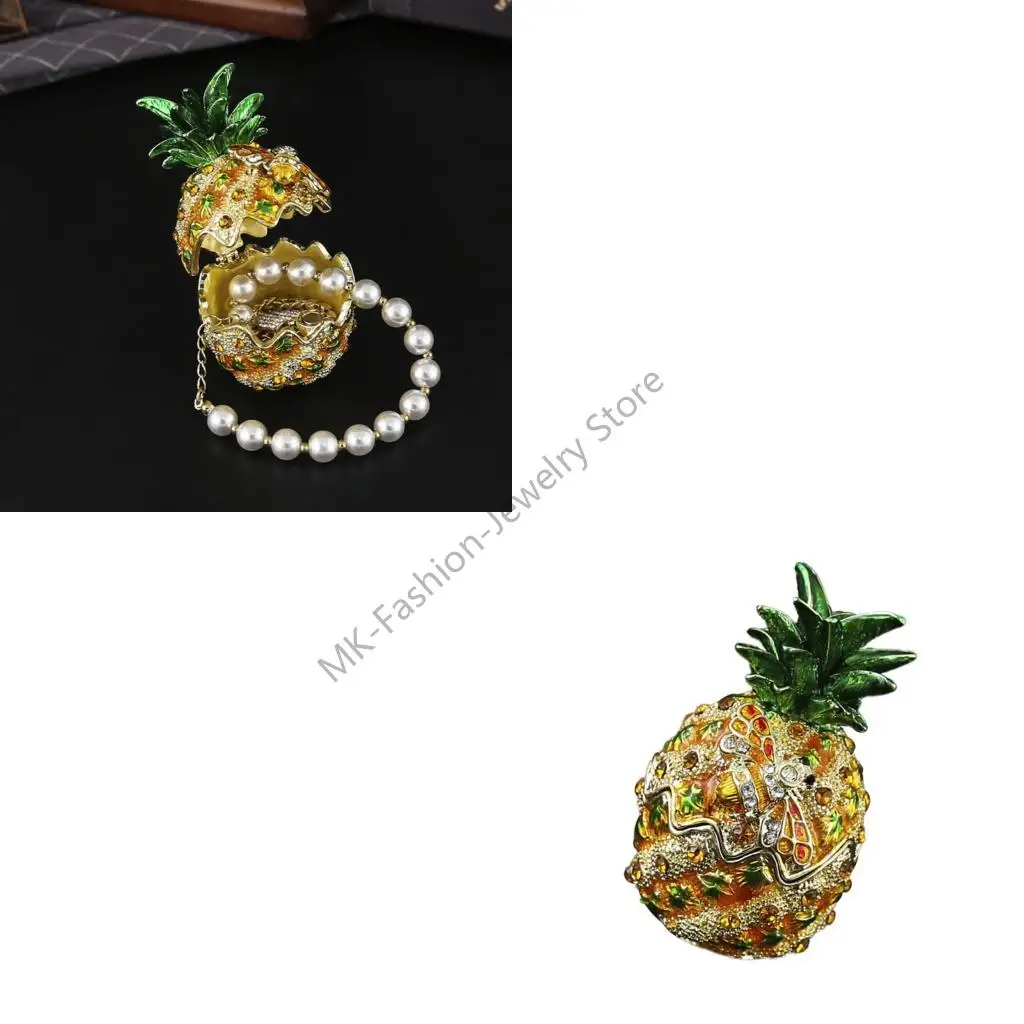 Q6PF Металлический контейнер для ювелирных изделий в форме ананаса, украшенный бриллиантами, дорожный футляр
Q6PF Металлический контейнер для ювелирных изделий в форме ананаса, украшенный бриллиантами, дорожный футляр