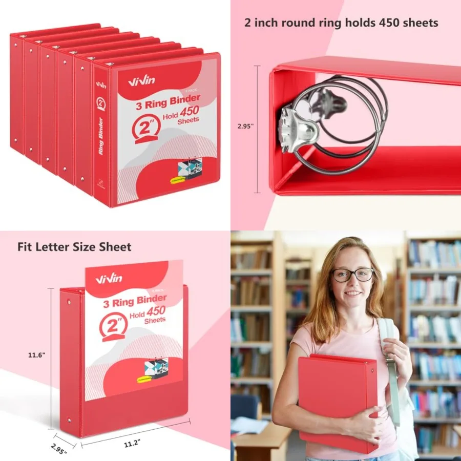 Round Ring View Binder for Durability, Standard 3 Rg Bder for 450 Sheets of US Letter Size Paper, PVC-Free
Round Ring View Binder for Durability, Standard 3 Rg Bder for 450 Sheets of US Letter Size Paper, PVC-Free