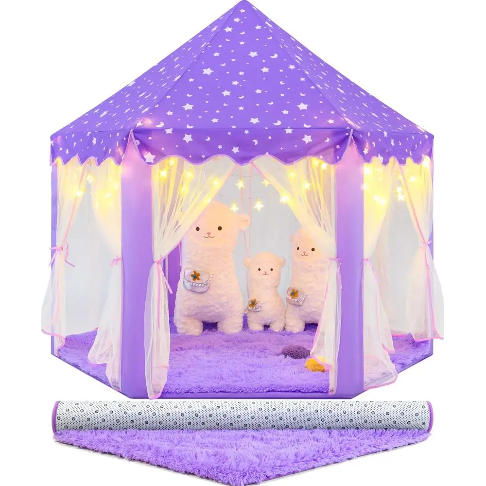 Фиолетовая палатка принцессы с подсветкой и ковриком, игровой домик для девочек 4–7 лет, детская игровая палатка для девочек в помещении, игровой домик с замком для мада
Фиолетовая палатка принцессы с подсветкой и ковриком, игровой домик для девочек 4–7 лет, детская игровая палатка для девочек в помещении, игровой домик с замком для мада