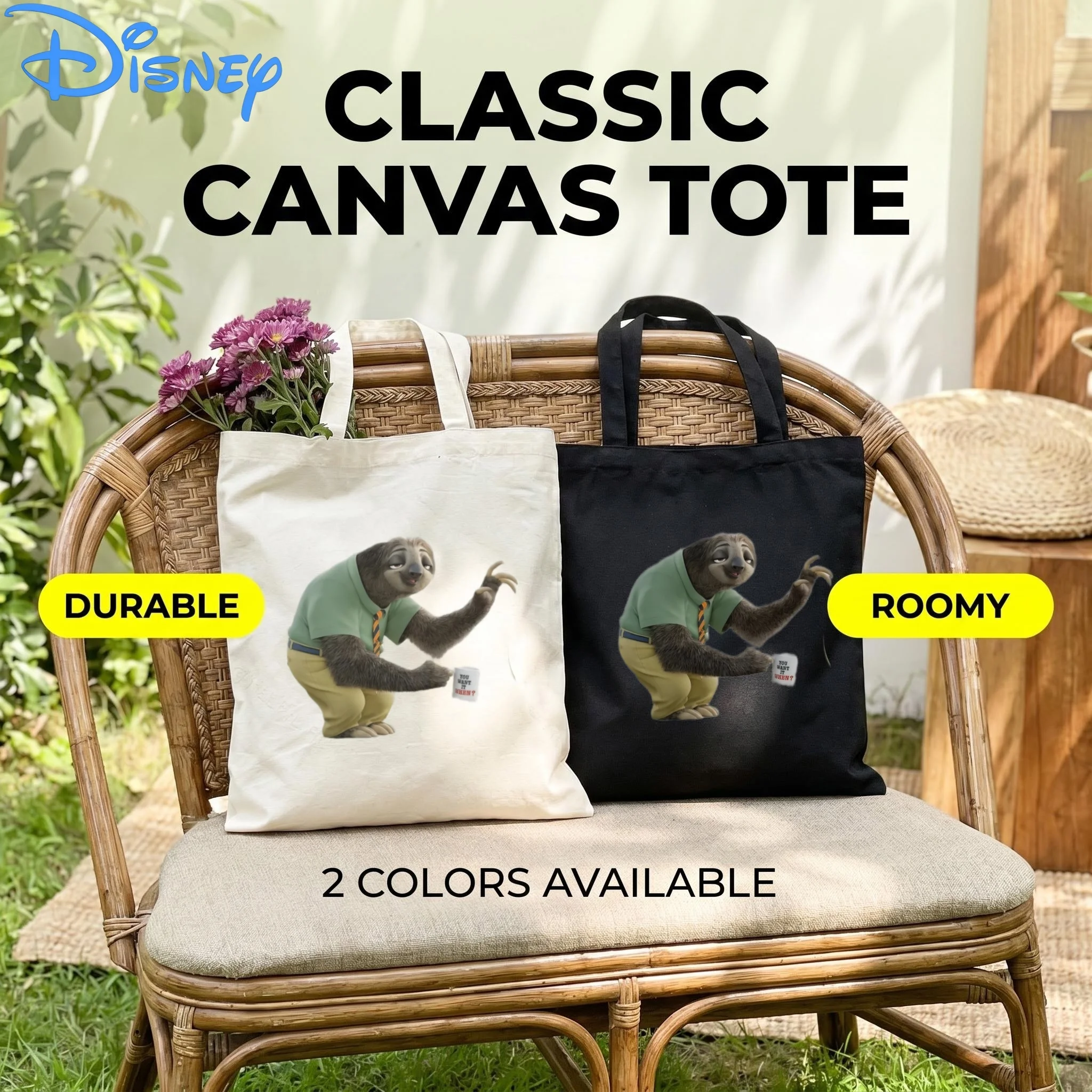 1PC Kawaii Disney Zootopia Canvas Shopping Bag, Sloth Flash Daily Handbag for Fans
1PC Kawaii Disney Zootopia Canvas Shopping Bag, Sloth Flash Daily Handbag for Fans