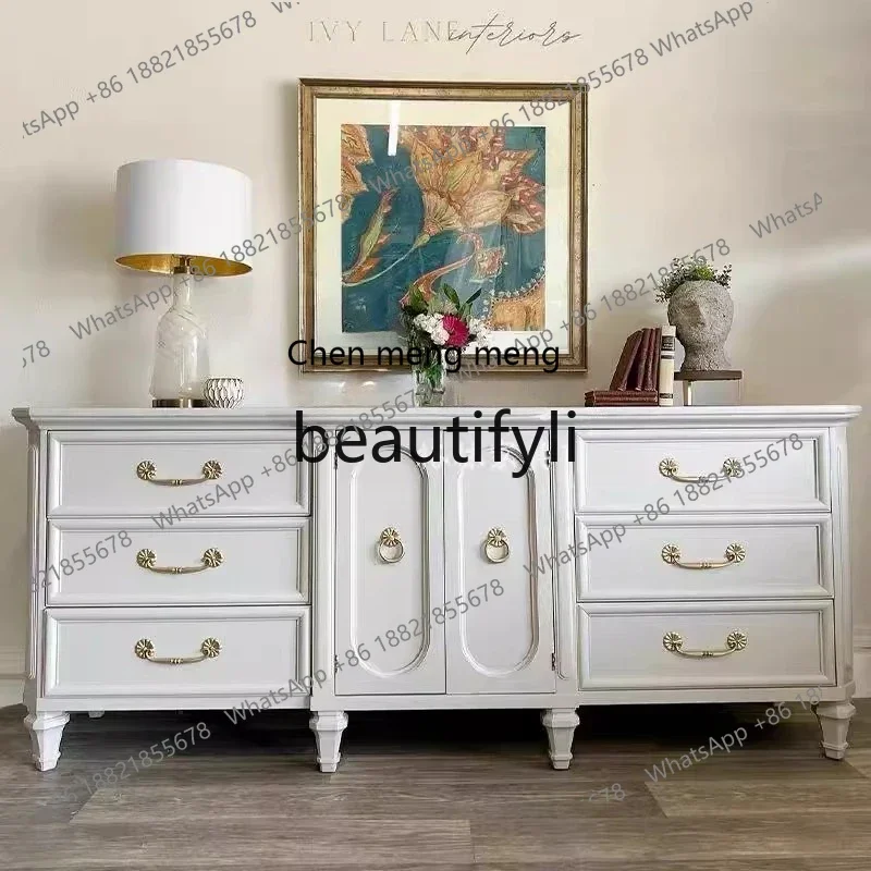 American simple white dining side cabinet retro entrance cabinet storage storage integrated TV cabinet6220
American simple white dining side cabinet retro entrance cabinet storage storage integrated TV cabinet6220