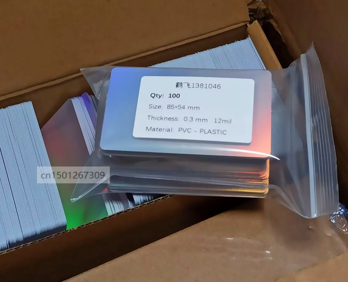 100Pcs Size 85*54mm Holographic Silver Acetate Plastic PVC Business Card Waterproof
100Pcs Size 85*54mm Holographic Silver Acetate Plastic PVC Business Card Waterproof
