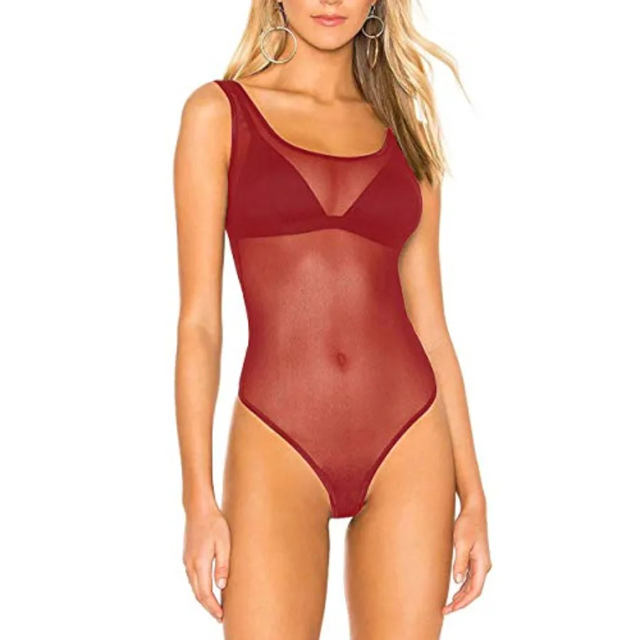 Ypser Women's Sheer Bodysuits Sleeveless One Pcs Lingerie See Through Mesh Jumpsuit Tops
Ypser Women's Sheer Bodysuits Sleeveless One Pcs Lingerie See Through Mesh Jumpsuit Tops