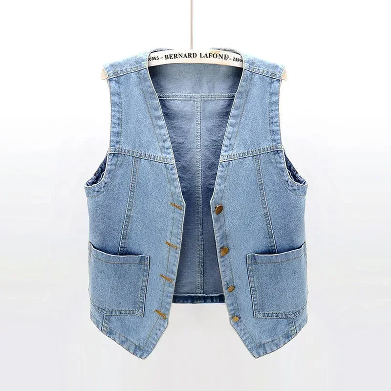 Woman Jacket Vest Spring Summer Denim Vest Women's Short Loose Sleeveless Coat Vest Chaleco Mujer
Woman Jacket Vest Spring Summer Denim Vest Women's Short Loose Sleeveless Coat Vest Chaleco Mujer