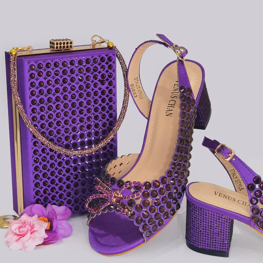 2023 Purple Party Comfortable Streamlined Round Toe Women's Shoes Matching Big Crystal Handbag Party Shoes And Bag Set
2023 Purple Party Comfortable Streamlined Round Toe Women's Shoes Matching Big Crystal Handbag Party Shoes And Bag Set