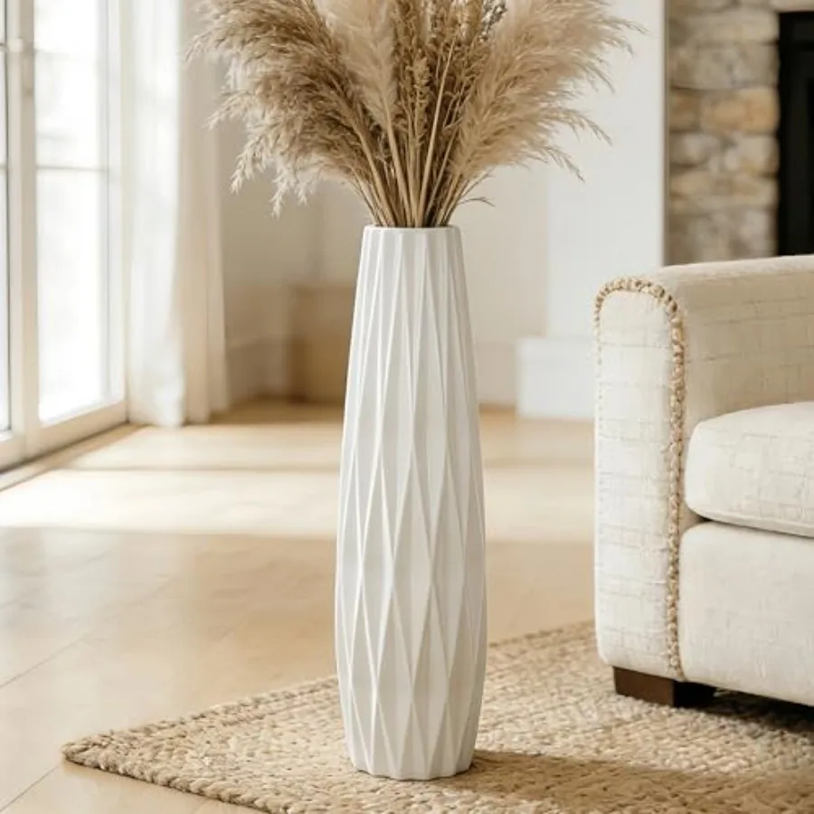 Ceramic White Tall Floor Vase, 24 Large Vase, Decorative Flower Vases for Pampas Grass Modern Home Decor Living Room Office Bed
Ceramic White Tall Floor Vase, 24 Large Vase, Decorative Flower Vases for Pampas Grass Modern Home Decor Living Room Office Bed