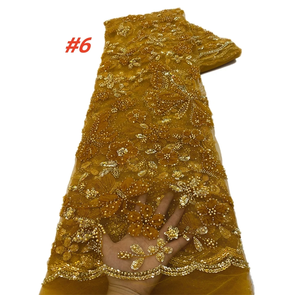 Luxury African Sequins Beads Lace Fabric 2026 High Quality French Mesh Tulle Embroidery Wedding Bridal Lace Material
Luxury African Sequins Beads Lace Fabric 2026 High Quality French Mesh Tulle Embroidery Wedding Bridal Lace Material