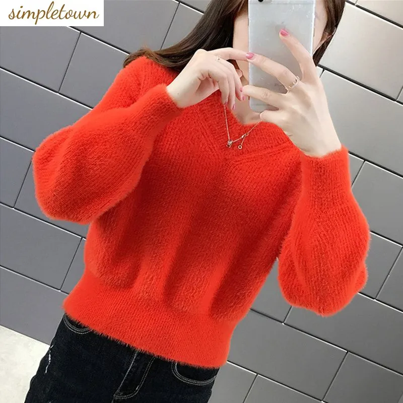 Women's 2024 Autumn/Winter Korean Edition New Thickened Knitted Loose V-neck Sweater with Plush Short Sweater
Women's 2024 Autumn/Winter Korean Edition New Thickened Knitted Loose V-neck Sweater with Plush Short Sweater