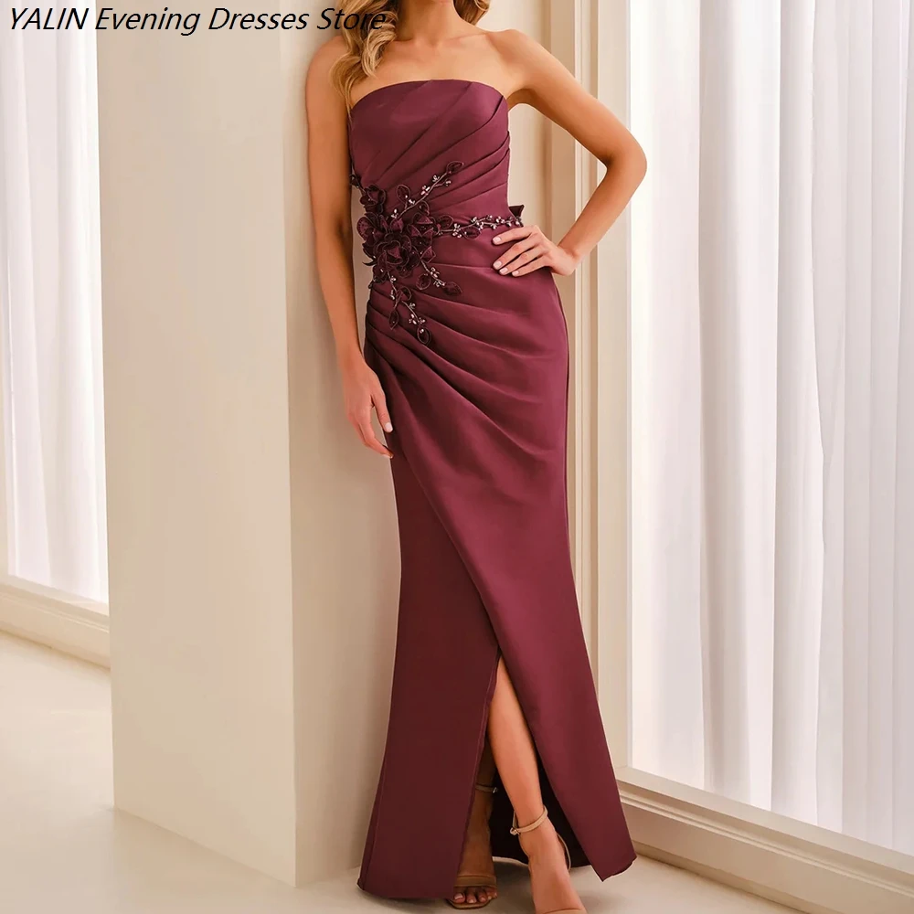 Women's A-line Evening Dresses Ankle-length Strapless Sleeveless Prom Dresses Fashion Flowers Pleat Backless Customized Gowns
Women's A-line Evening Dresses Ankle-length Strapless Sleeveless Prom Dresses Fashion Flowers Pleat Backless Customized Gowns