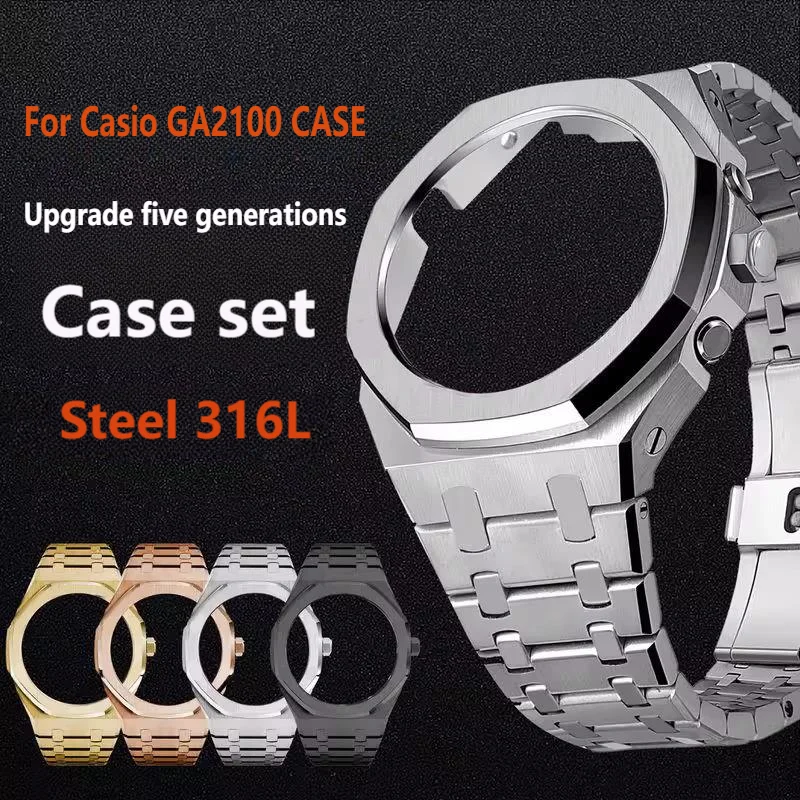 Для Casio Farmhouse Oak GA2100 Корпус из нержавеющей стали Мужской силиконовый браслет GA-2100 Металлический модифицированный корпус из твердой нержавеющей стали 316L
Для Casio Farmhouse Oak GA2100 Корпус из нержавеющей стали Мужской силиконовый браслет GA-2100 Металлический модифицированный корпус из твердой нержавеющей стали 316L