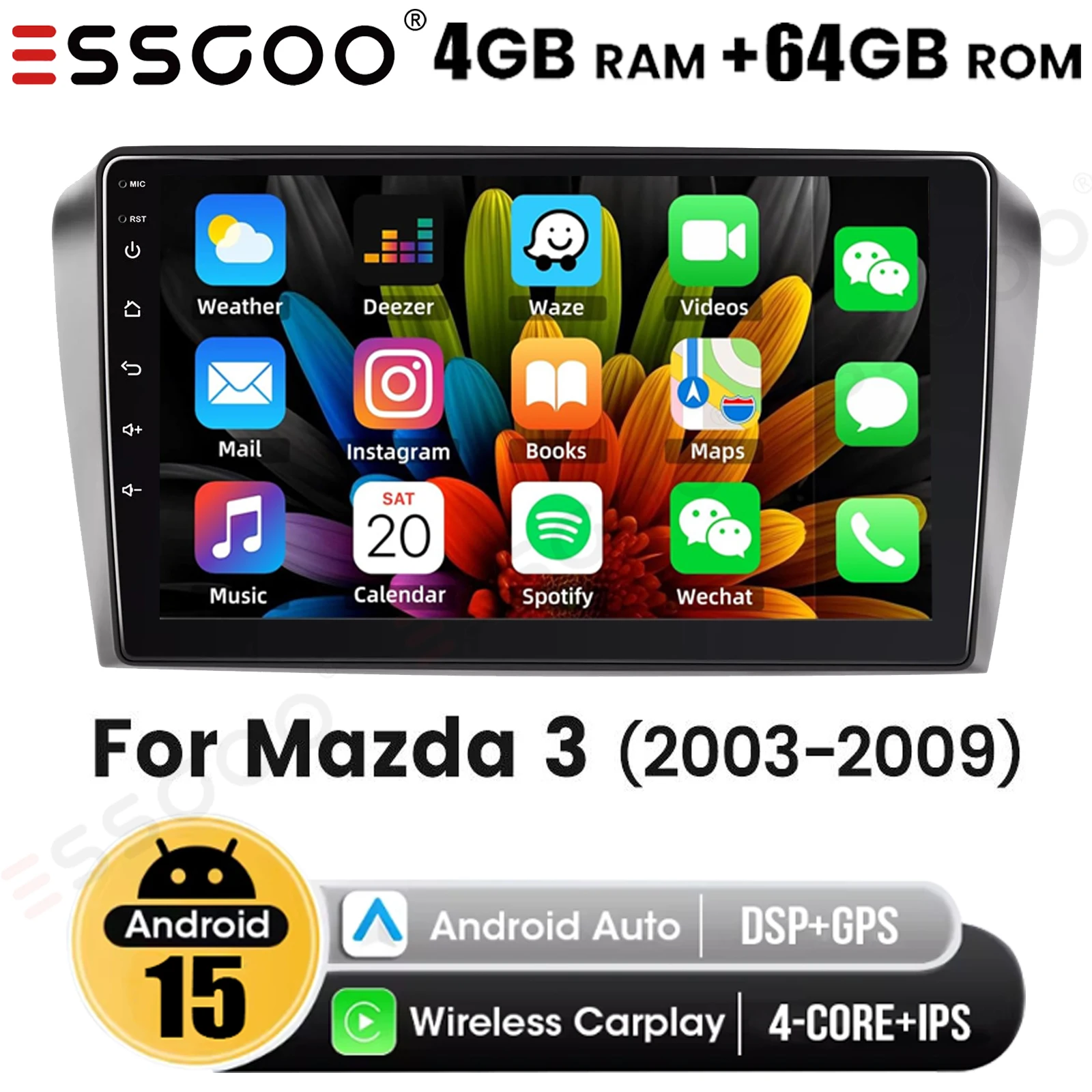 9-дюймовая автомагнитола Android 15.0 4+64 ГБ для Mazda 3 2003-2009 с WiFi, CarPlay, GPS-навигацией, Bluetooth, FM/RDS, сенсорным экраном, DAB, DVR и камерой
9-дюймовая автомагнитола Android 15.0 4+64 ГБ для Mazda 3 2003-2009 с WiFi, CarPlay, GPS-навигацией, Bluetooth, FM/RDS, сенсорным экраном, DAB, DVR и камерой