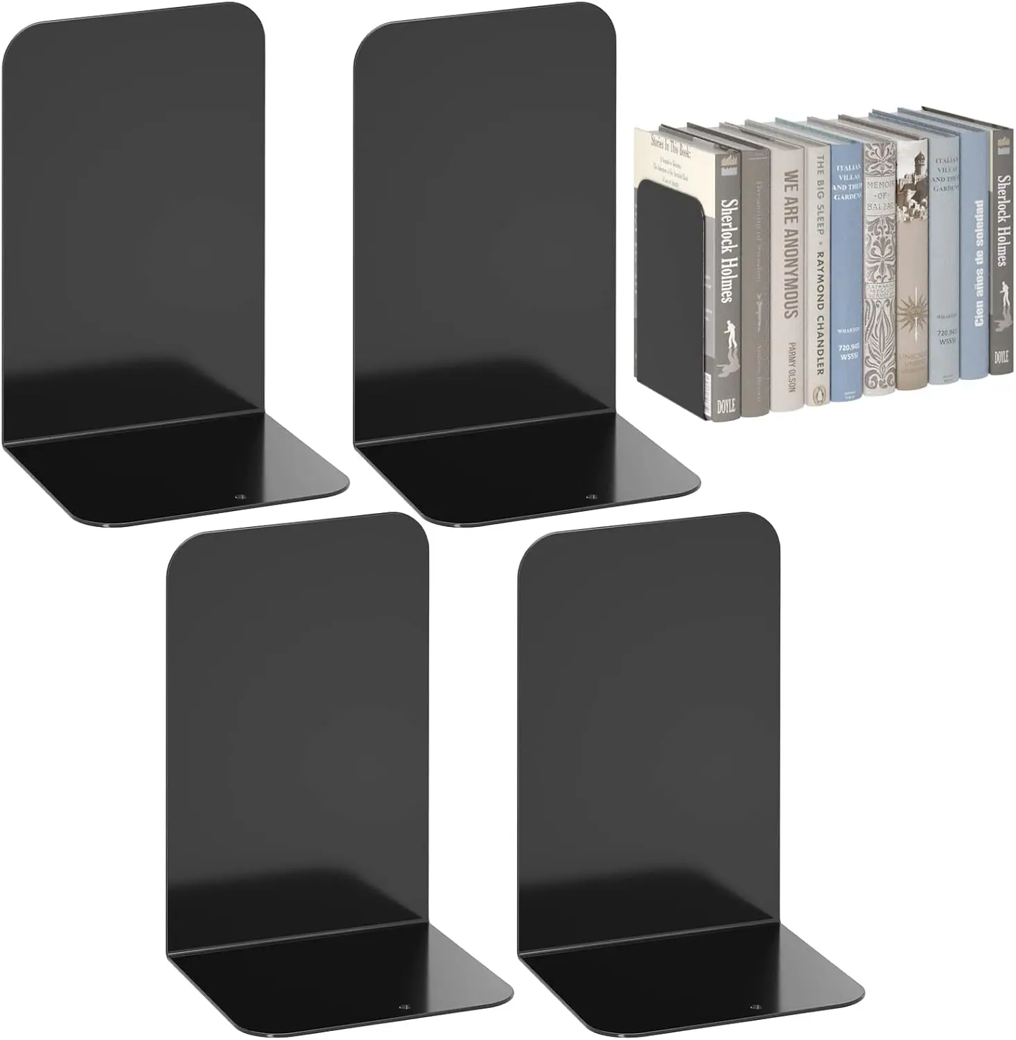 Metal Bookends 2 Pairs, Heavy Duty Book Ends for Shelves, Non-Slip Book Stopper for Home Office School
Metal Bookends 2 Pairs, Heavy Duty Book Ends for Shelves, Non-Slip Book Stopper for Home Office School