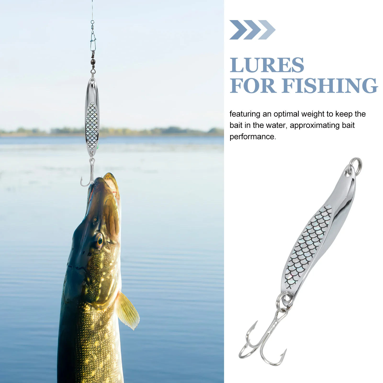 5pcs Far-Casting Fake Baits Durable Metal Fishing Lures for Bass Trout Pike Lakes Rivers Streams Portable Bait Supplies
5pcs Far-Casting Fake Baits Durable Metal Fishing Lures for Bass Trout Pike Lakes Rivers Streams Portable Bait Supplies