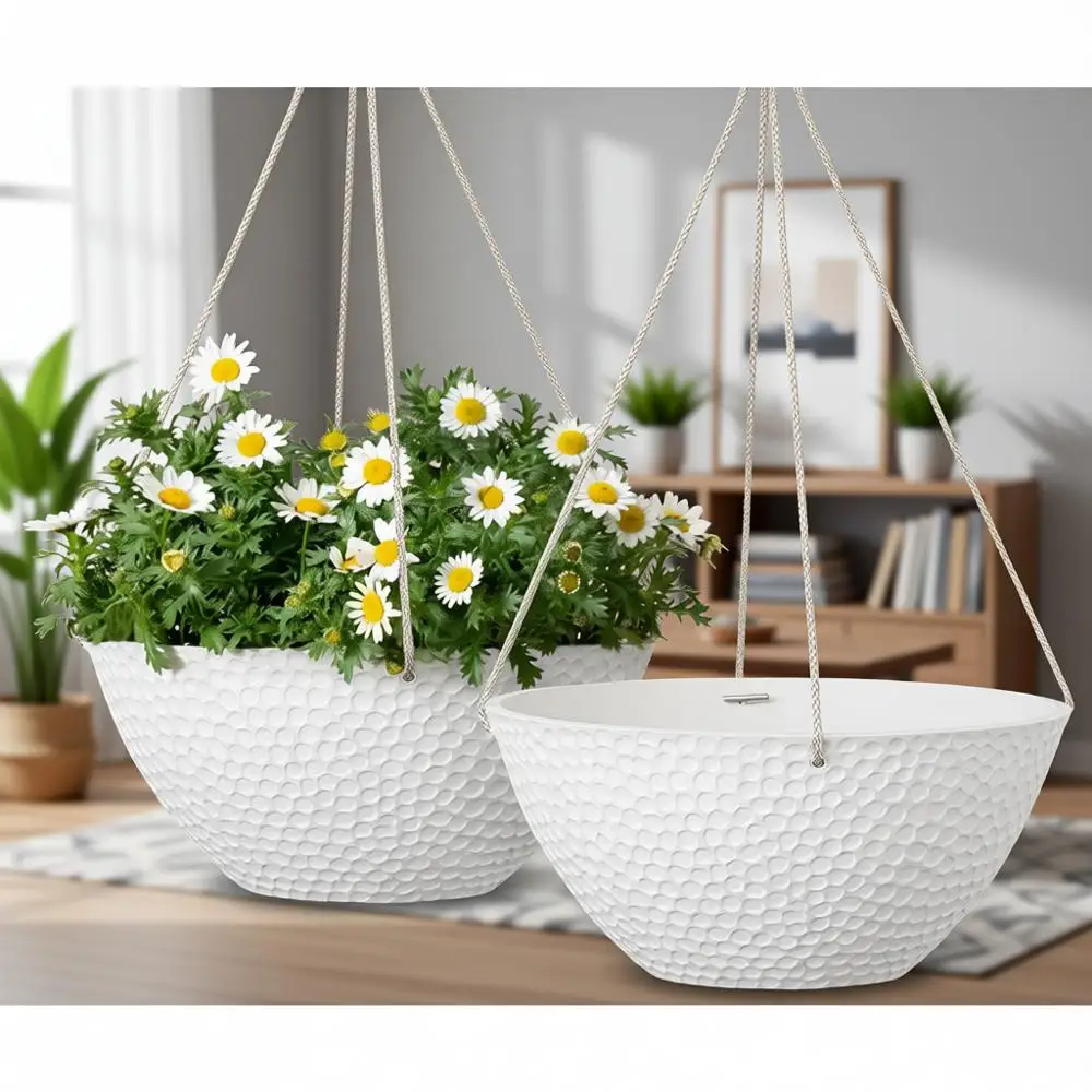 Большие уличные подвесные кашпо с дренажными отверстиями, в стиле белого камня, комплект из 2 штук
Большие уличные подвесные кашпо с дренажными отверстиями, в стиле белого камня, комплект из 2 штук