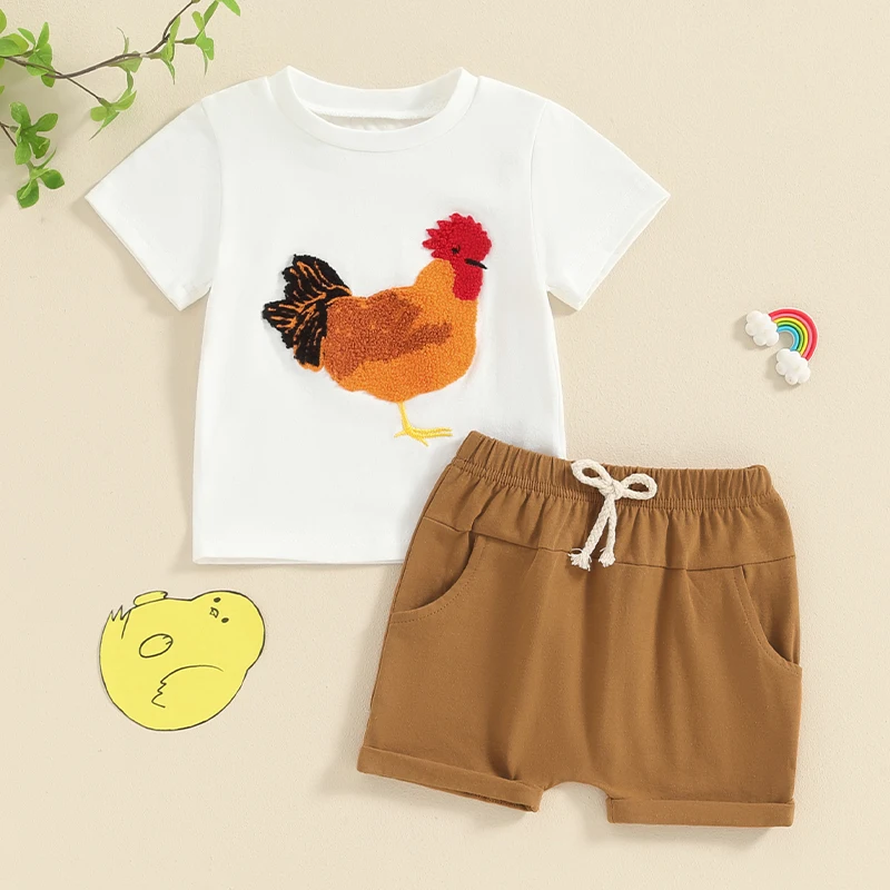 Toddler Boys Summer Outfits Short Sleeve Lapel Button T-shirts Shorts Set Little Kids 2pcs Cartoon Animal Print Clothes 1-6
Toddler Boys Summer Outfits Short Sleeve Lapel Button T-shirts Shorts Set Little Kids 2pcs Cartoon Animal Print Clothes 1-6