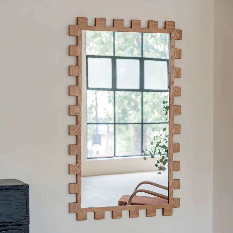 Solid wood frame porch wall floor dressing mirror household
Solid wood frame porch wall floor dressing mirror household