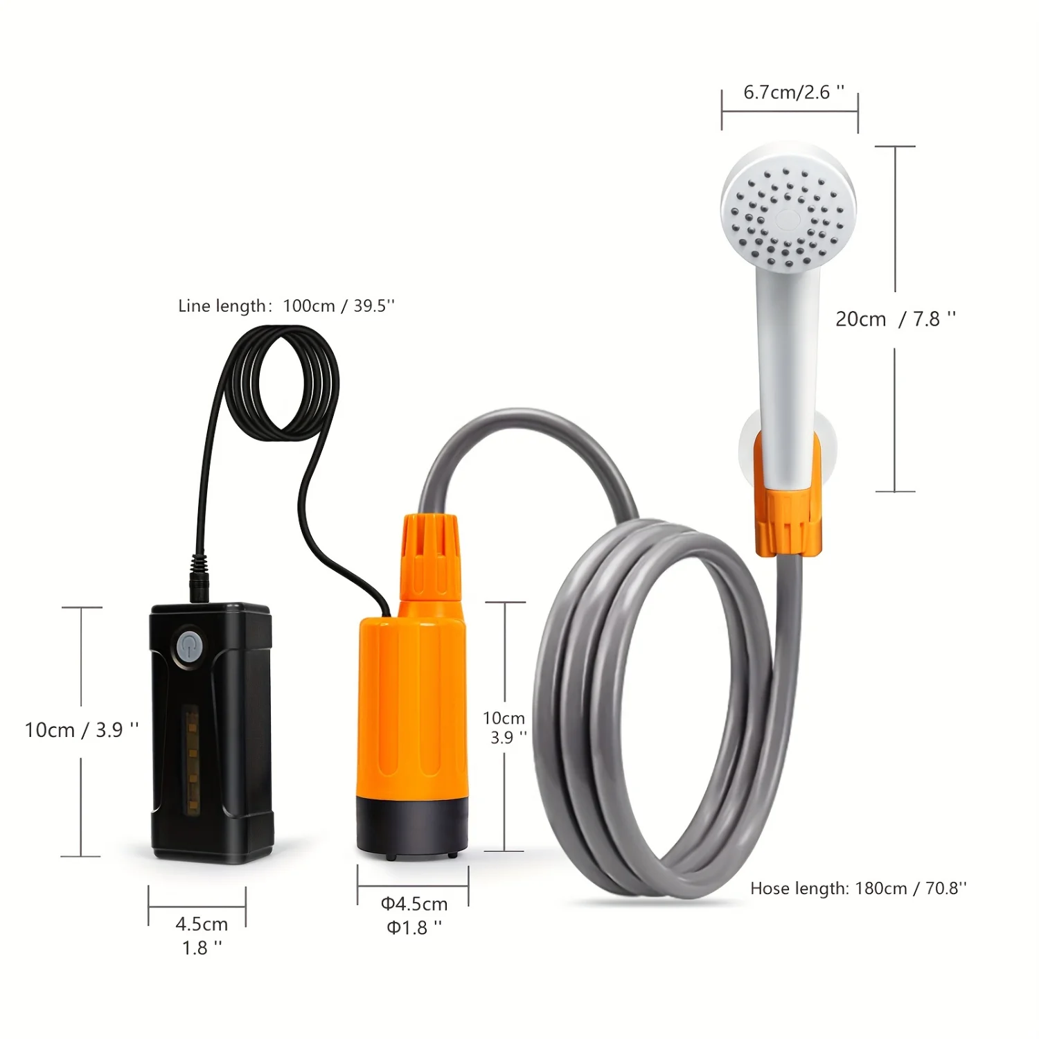 Portable Camping Shower with USB Rechargeable Batteries- Pump Water from Bucket, Ideal for Camping & Traveling
Portable Camping Shower with USB Rechargeable Batteries- Pump Water from Bucket, Ideal for Camping & Traveling
